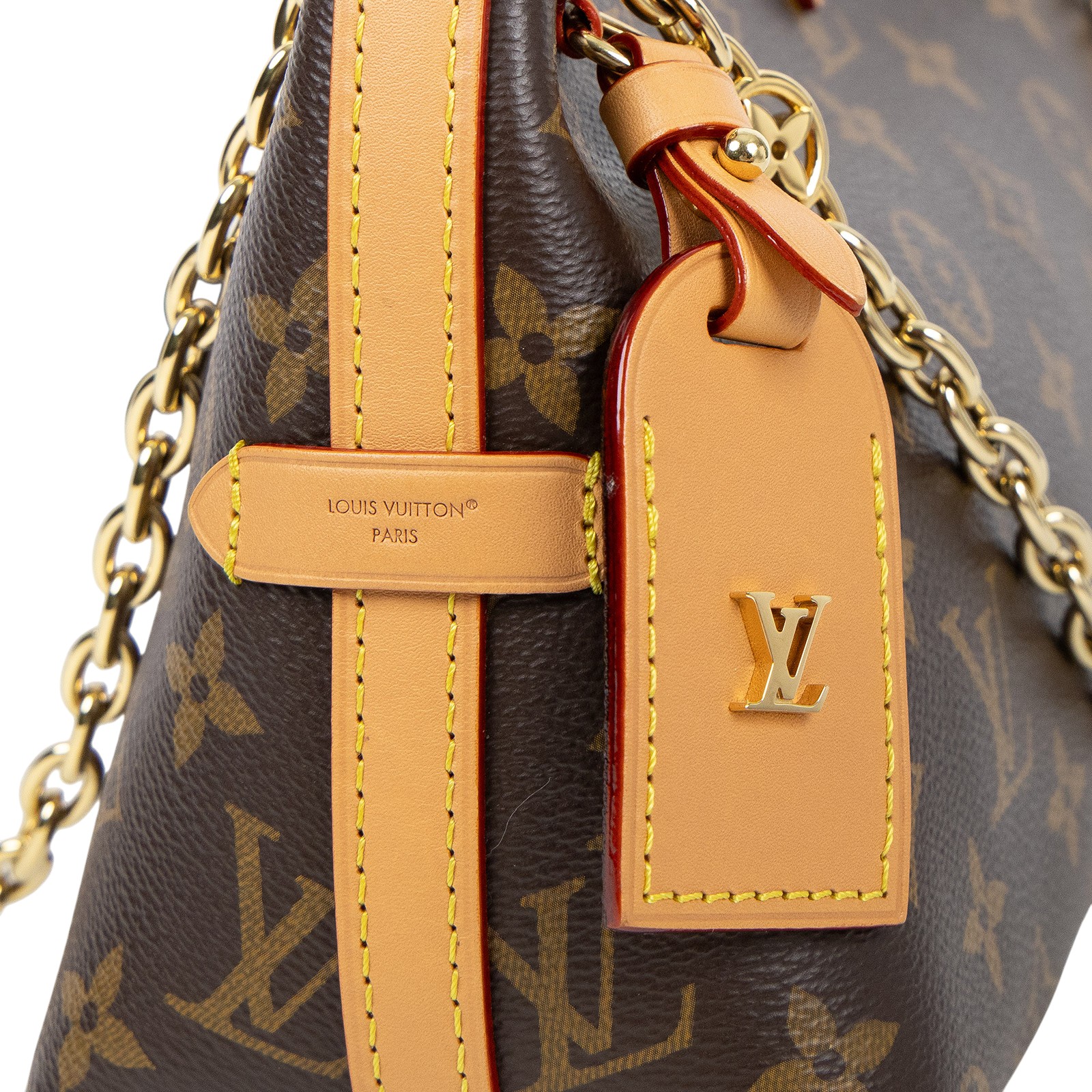 路易威登 LOUIS VUITTON Boulogne 牛角包 手提 斜肩背包 M45832 晶片款 原花CARRY ALL BB 背帶/吊牌