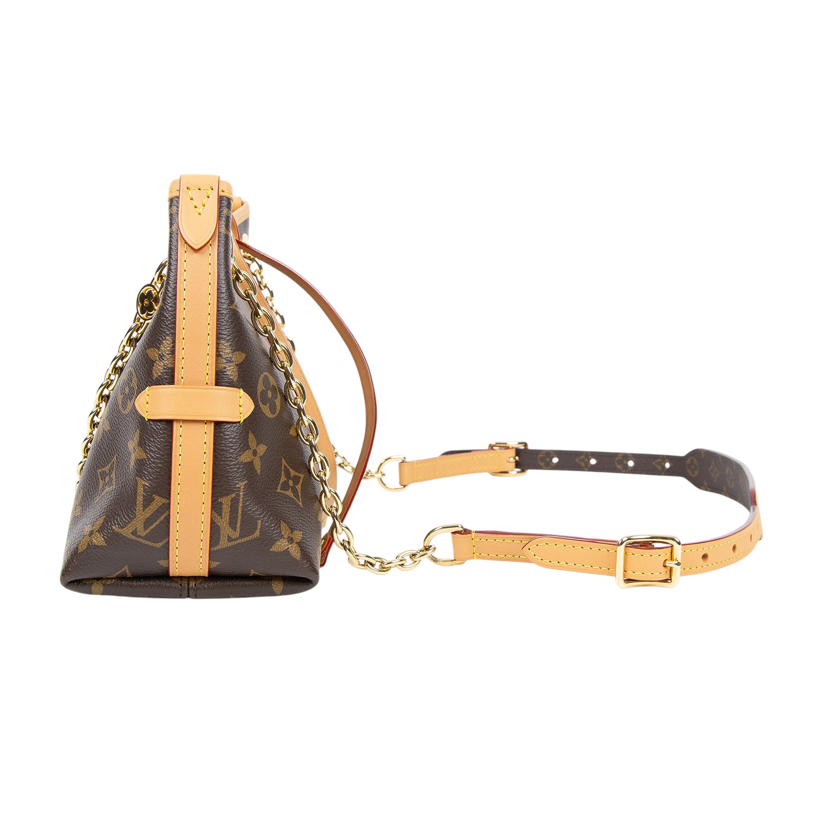 路易威登 LOUIS VUITTON Boulogne 牛角包 手提 斜肩背包 M45832 晶片款 原花CARRY ALL BB 背帶/吊牌