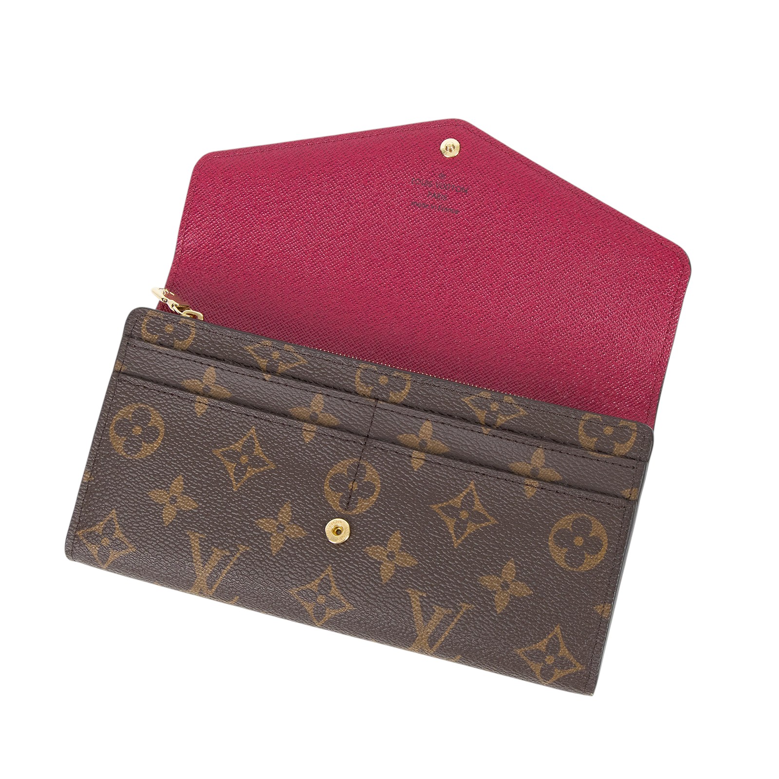 路易威登 LOUIS VUITTON Sarah 錢包 口蓋長夾 紫紅色 M62234 晶片款 原花內拼紅Sarah錢包 原廠盒子/防塵袋