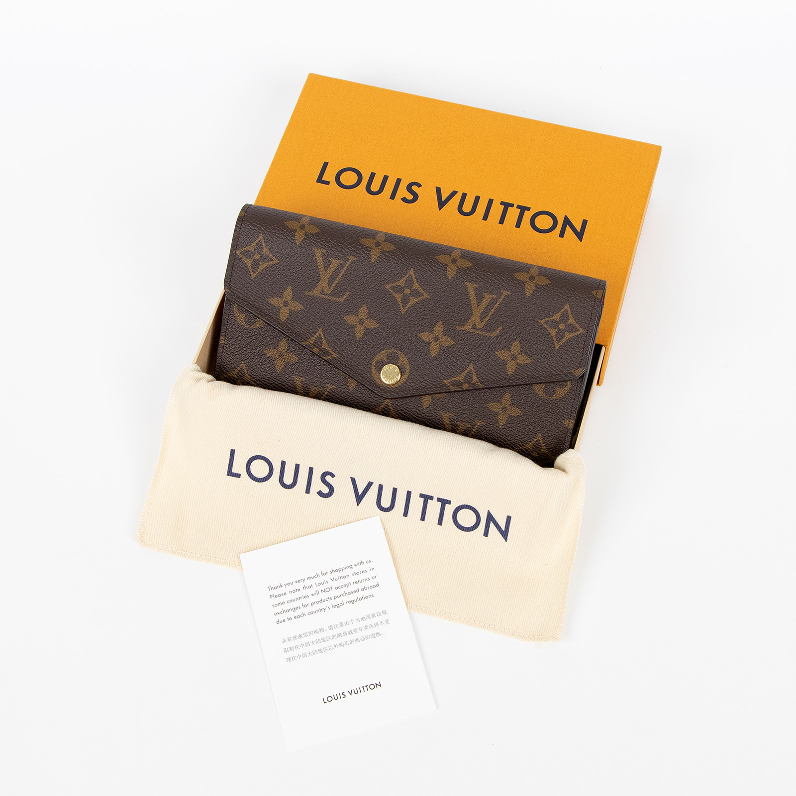 路易威登 LOUIS VUITTON Sarah 錢包 口蓋長夾 紫紅色 M62234 晶片款 原花內拼紅Sarah錢包 原廠盒子/防塵袋