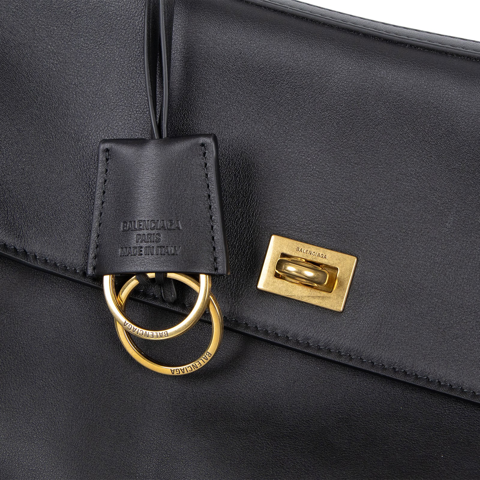 巴黎世家 BALENCIAGA Rodeo Large 手提包 7897442ABV5 黑金RODEO LARGE 防塵袋/背帶/吊牌