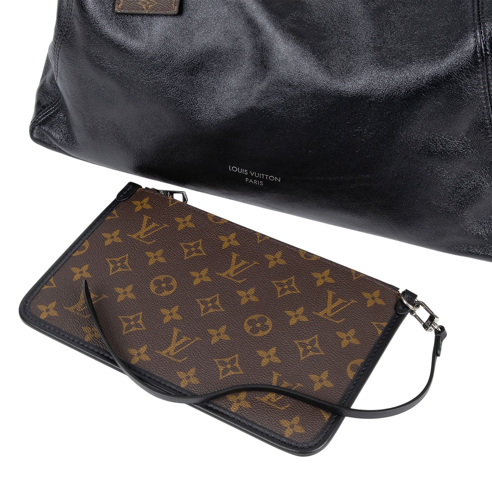 路易威登 LOUIS VUITTON CarryAll Vibe MM 手提 肩背包 黑色 M25143 晶片款  原廠盒子/防塵袋/背帶/內袋/發票/吊牌
