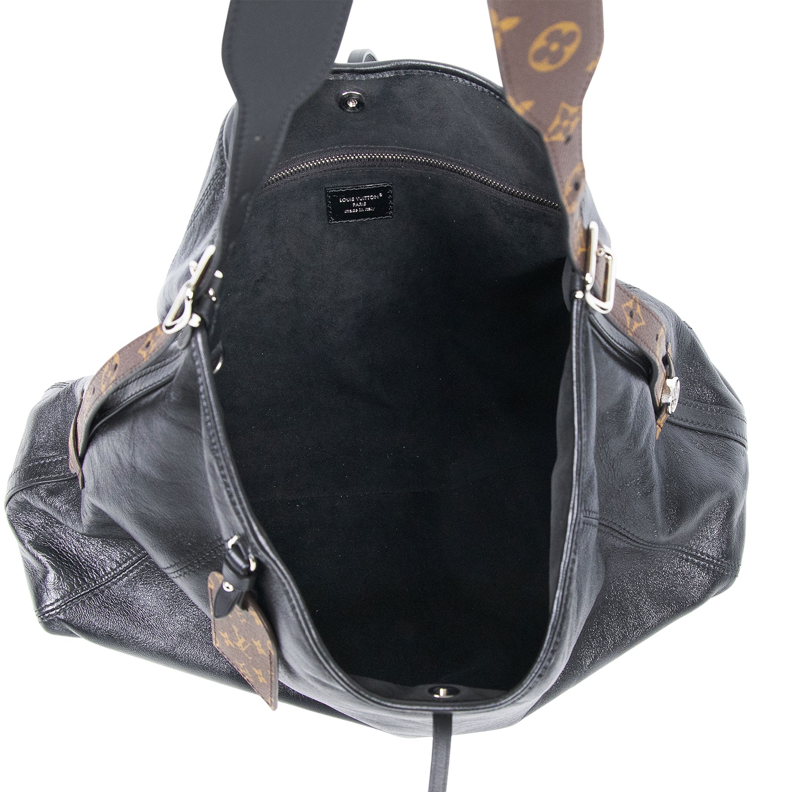 路易威登 LOUIS VUITTON CarryAll Vibe MM 手提 肩背包 黑色 M25143 晶片款  原廠盒子/防塵袋/背帶/內袋/發票/吊牌