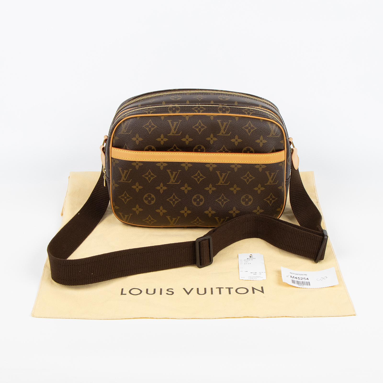 路易威登 LOUIS VUITTON Reporter PM 斜背包 M45254 原花REPORTER肩背包 PM 防塵袋
