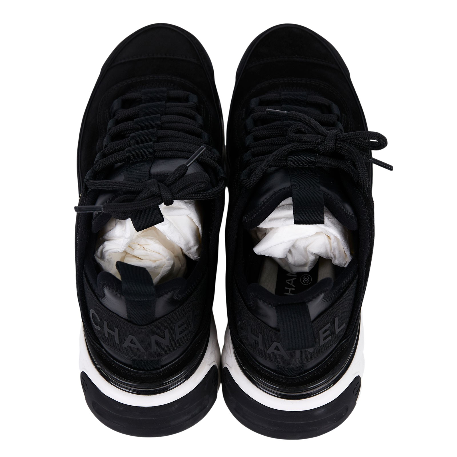 香奈兒 CHANEL 球鞋 麂皮 運動鞋 黑色 G45331_39 黑麂皮運動鞋#39 無附屬品