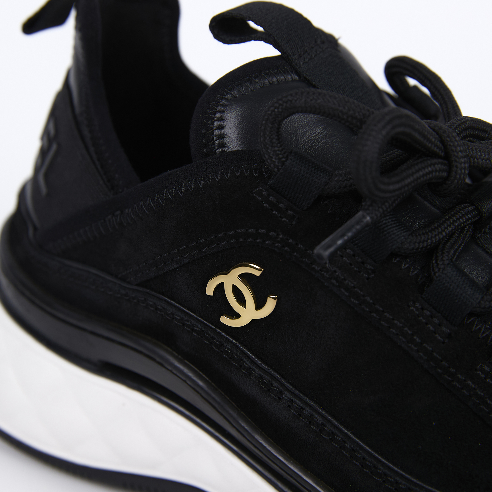 香奈兒 CHANEL 球鞋 麂皮 運動鞋 黑色 G45331_39 黑麂皮運動鞋#39 無附屬品