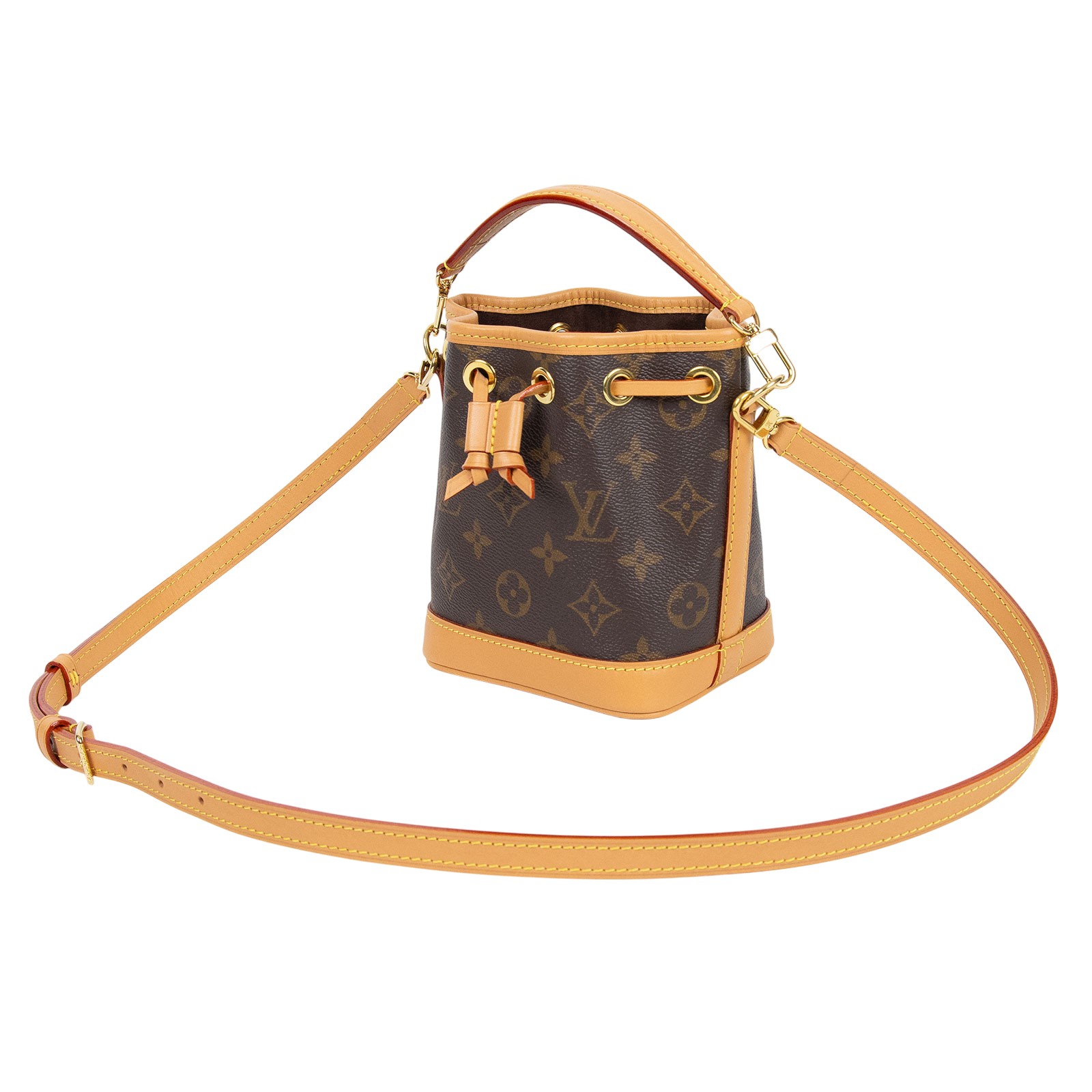 路易威登 LOUIS VUITTON Nano Noé 原花 束口水桶包 M81266 晶片款 原花NANO NOE水桶包 防塵袋/背帶2