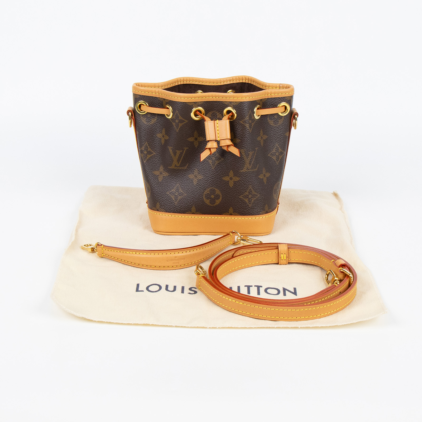 路易威登 LOUIS VUITTON Nano Noé 原花 束口水桶包 M81266 晶片款 原花NANO NOE水桶包 防塵袋/背帶2