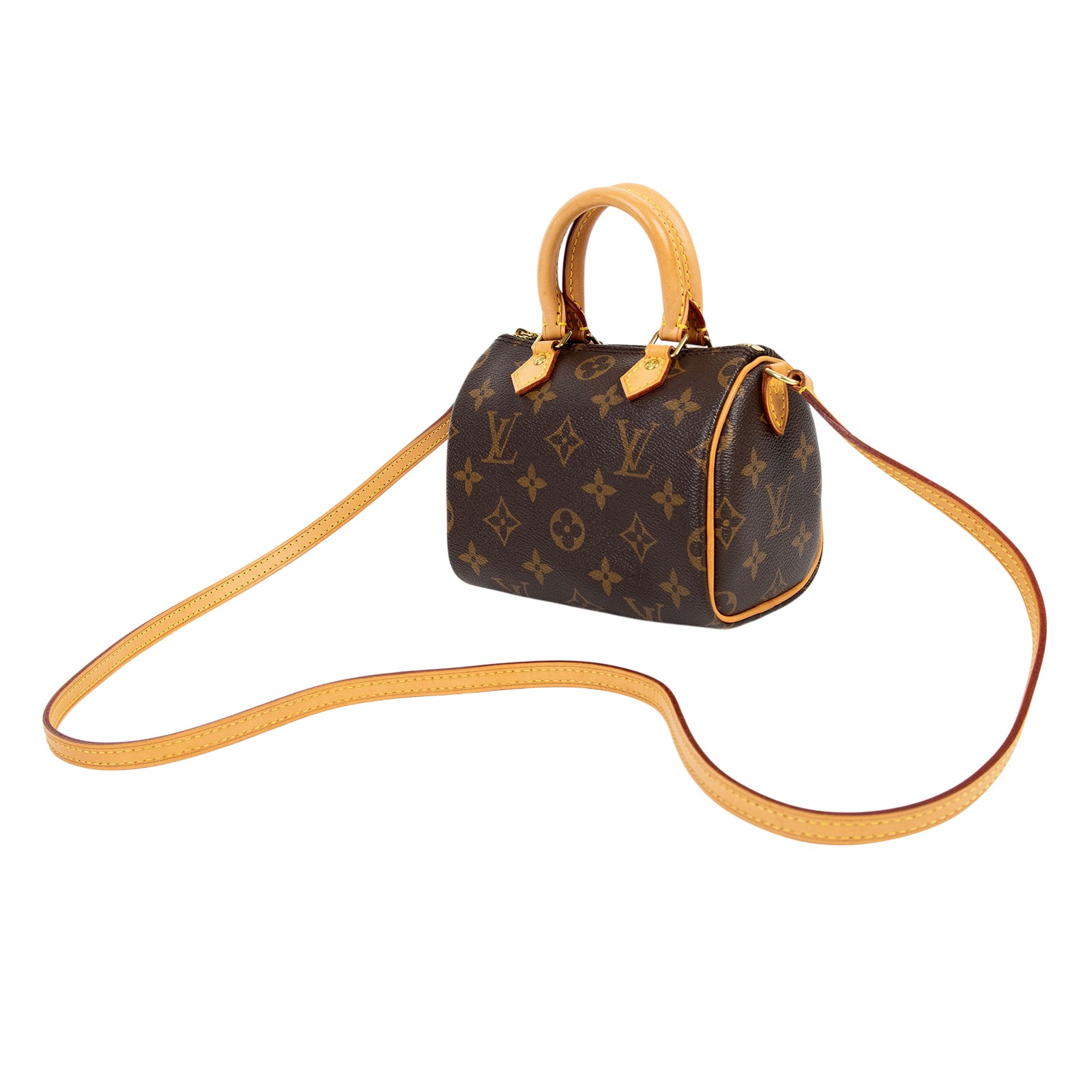 路易威登 LOUIS VUITTON Nano Speedy 經典帆布 手提 斜背 波士頓包 M61252 原花SPEEDY NANO 舊版 防塵袋