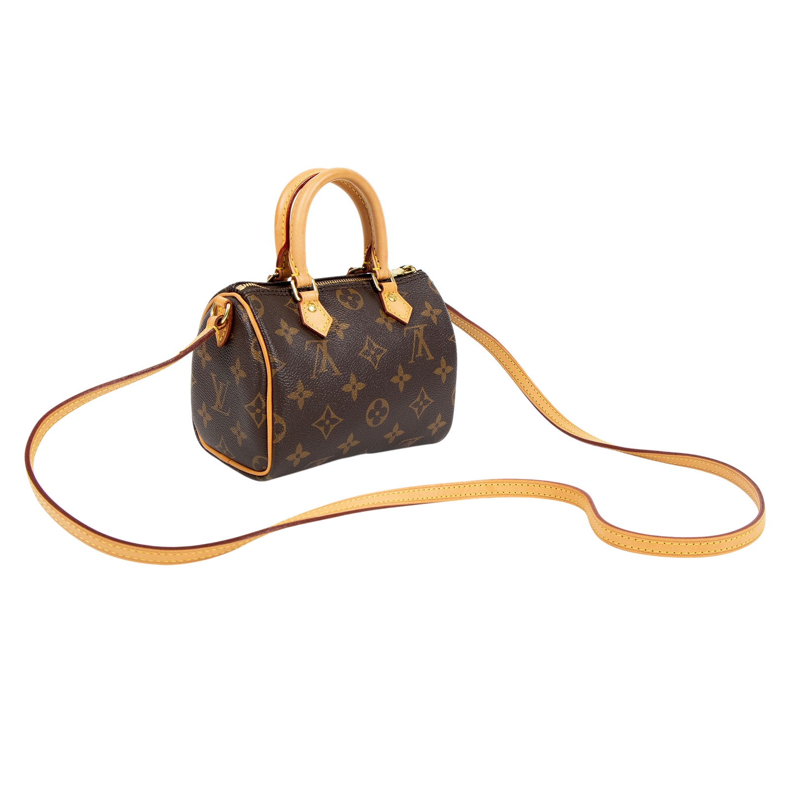 路易威登 LOUIS VUITTON Nano Speedy 經典帆布 手提 斜背 波士頓包 M61252 原花SPEEDY NANO 舊版 防塵袋