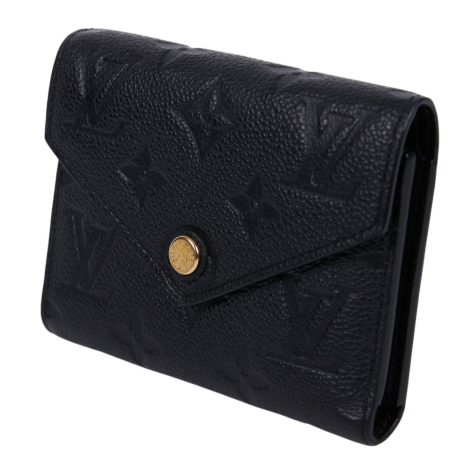 路易威登 LOUIS VUITTON Victorine 錢包 壓花牛皮 M64060 晶片款 黑原花壓紋Victorine三折短夾 原廠盒子/防塵袋/購買證明