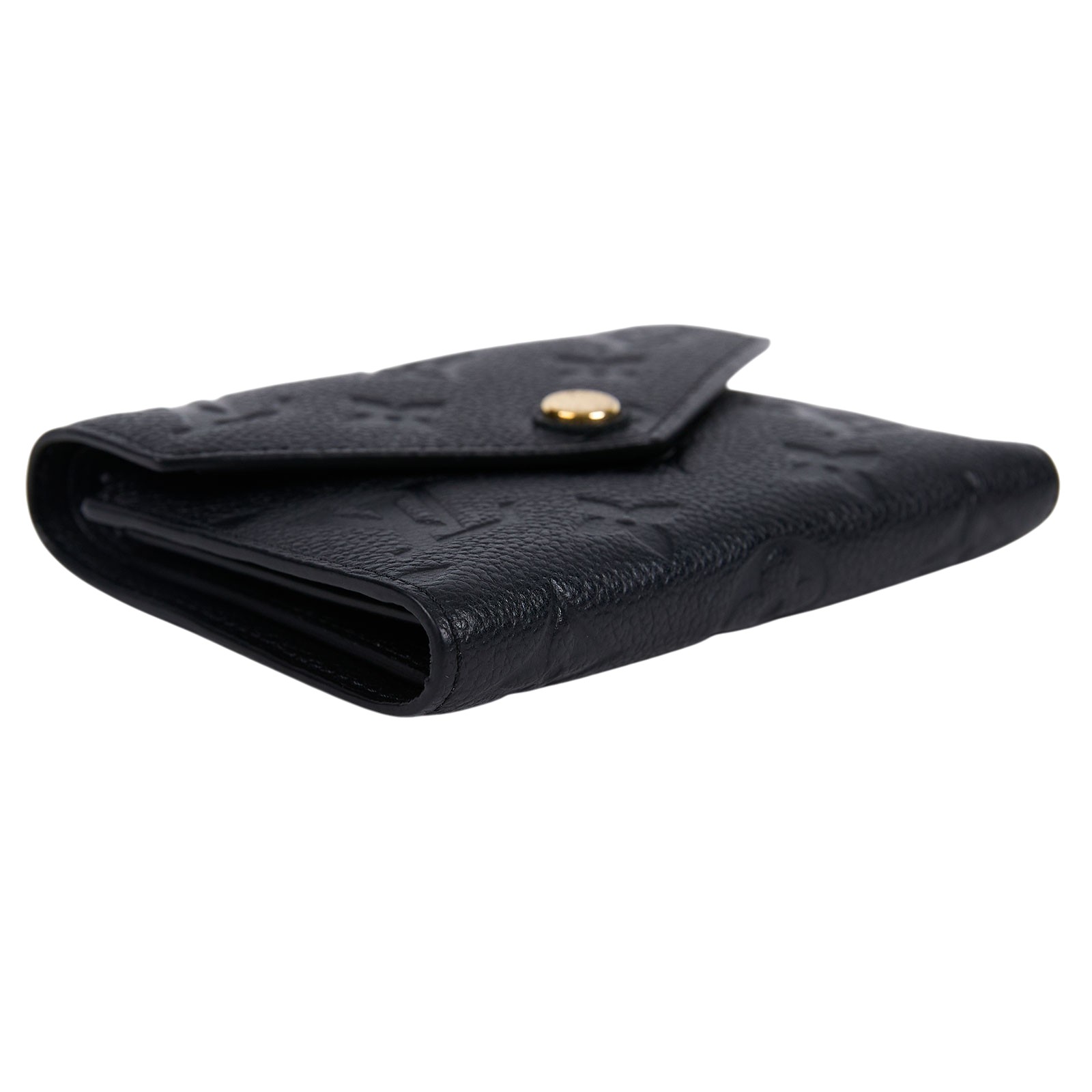 路易威登 LOUIS VUITTON Victorine 錢包 壓花牛皮 M64060 晶片款 黑原花壓紋Victorine三折短夾 原廠盒子/防塵袋/購買證明