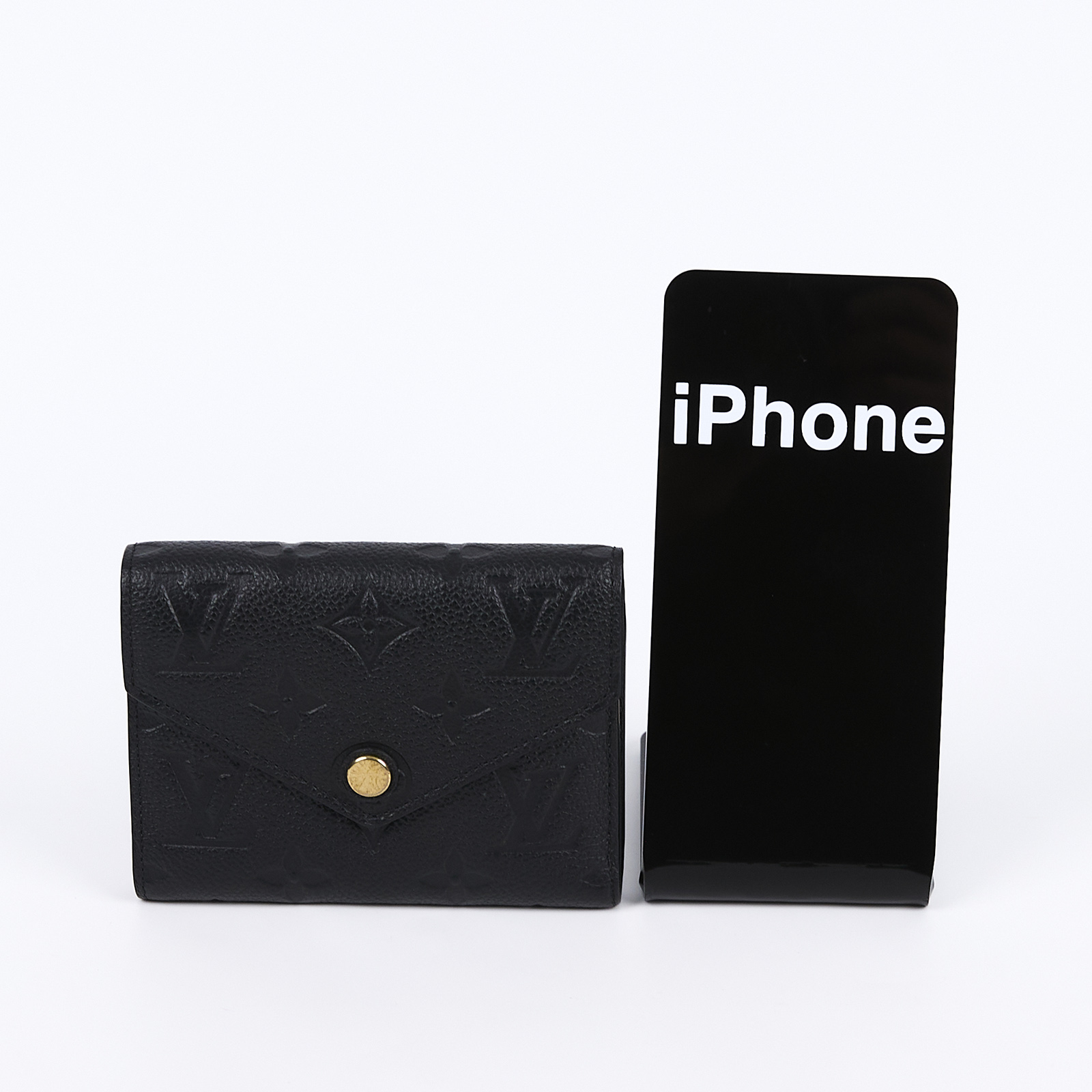 路易威登 LOUIS VUITTON Victorine 錢包 壓花牛皮 M64060 晶片款 黑原花壓紋Victorine三折短夾 原廠盒子/防塵袋/購買證明