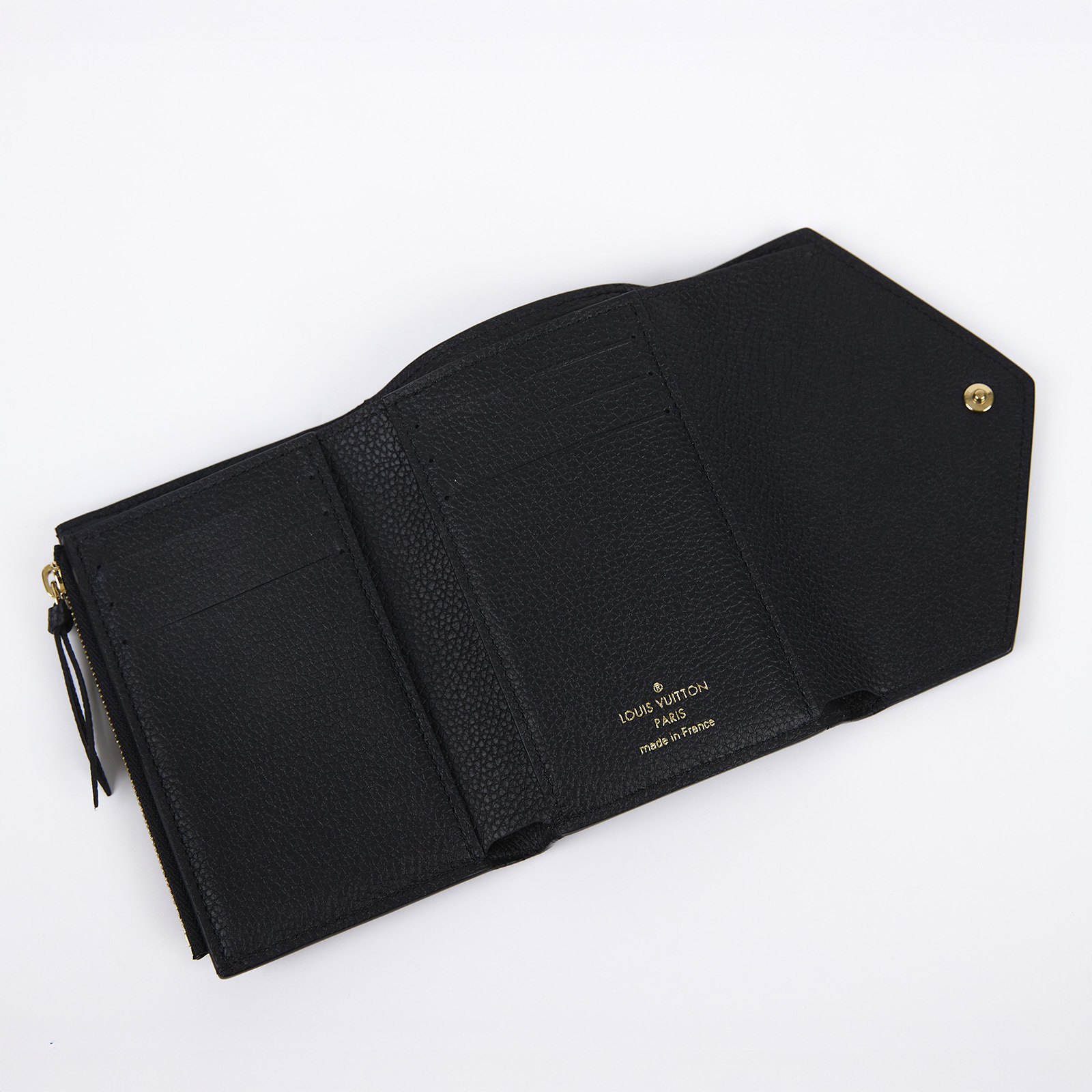 路易威登 LOUIS VUITTON Victorine 錢包 壓花牛皮 M64060 晶片款 黑原花壓紋Victorine三折短夾 原廠盒子/防塵袋/購買證明