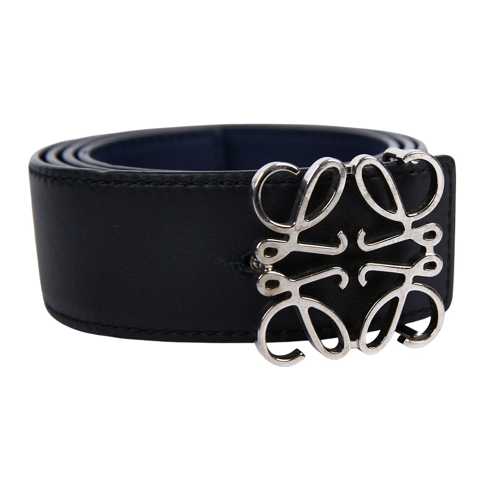 羅意威 LOEWE Anagram 雙面腰帶 515.02.010_90 黑藍雙面皮帶#90 原廠盒子/防塵袋