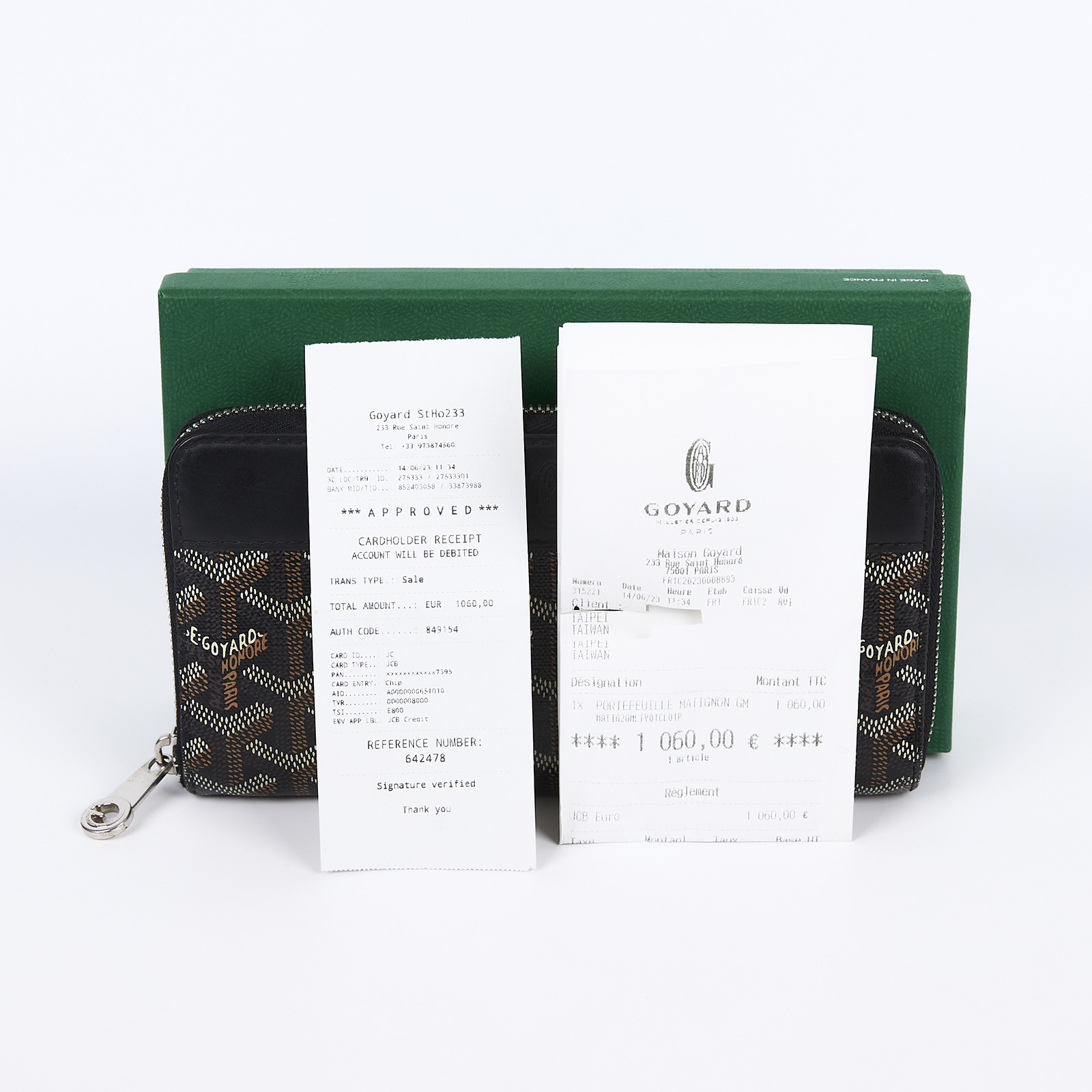 高雅德 GOYARD Matignon GM Wallet 錢包 拉鍊 長夾 MATIG2GMLTY 黑 MATIGNON GM拉鍊長夾 原廠盒子/購買證明