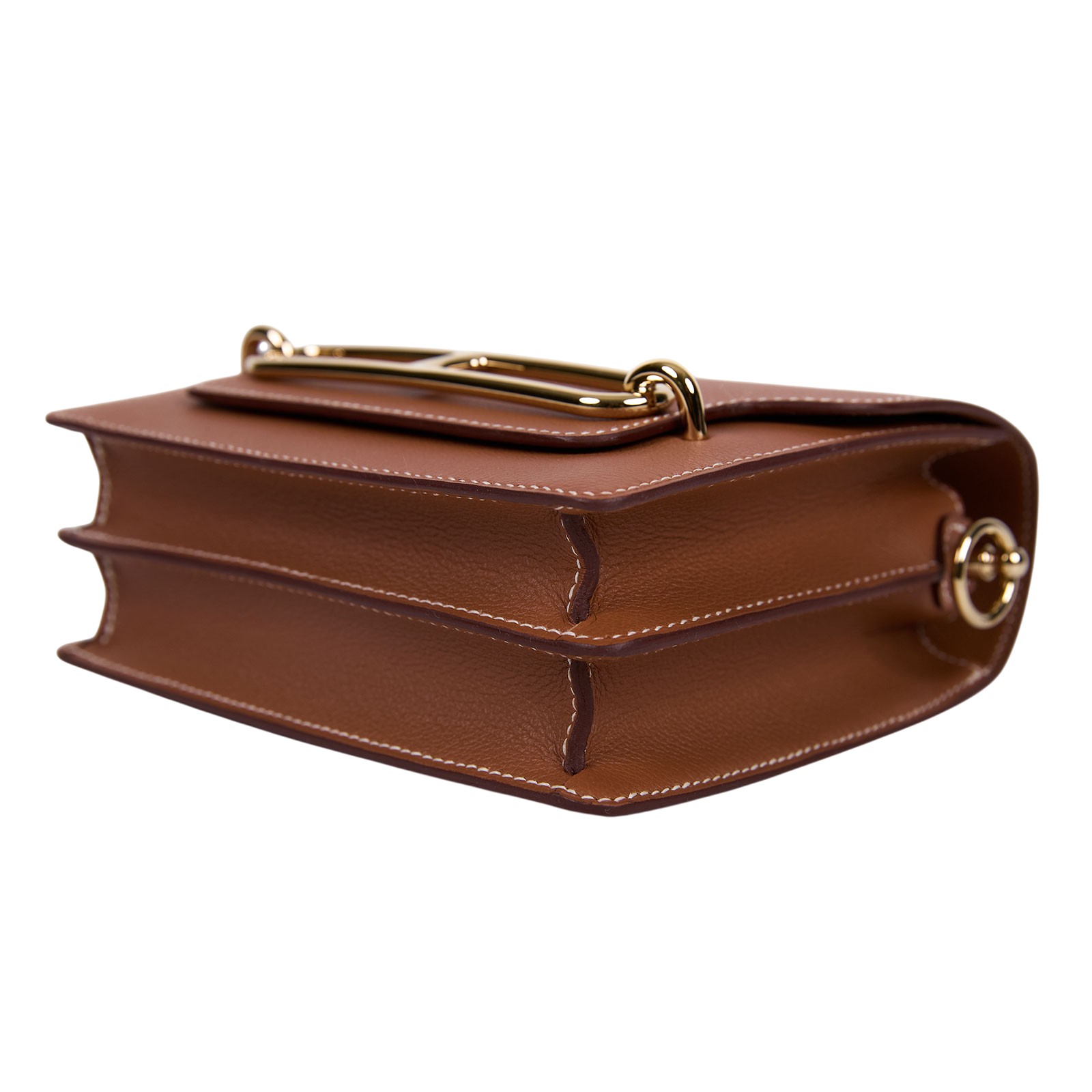 愛馬仕 Hermes Roulis 豬鼻子 斜背包 18 Mini RO18 B HA 801 FA B刻金棕金 ROULIS MINI 原廠盒子/防塵袋2