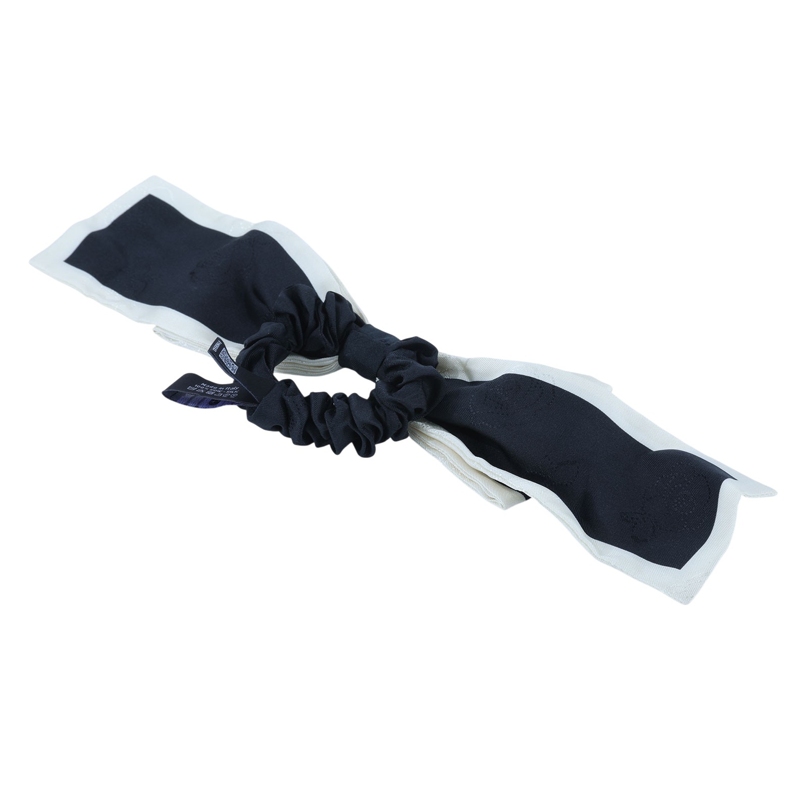 香奈兒 CHANEL 蝴蝶結髮圈 真絲 Logo 山茶花 黑色 AA7530 蝴蝶結髮圈 原廠盒子/購買證明