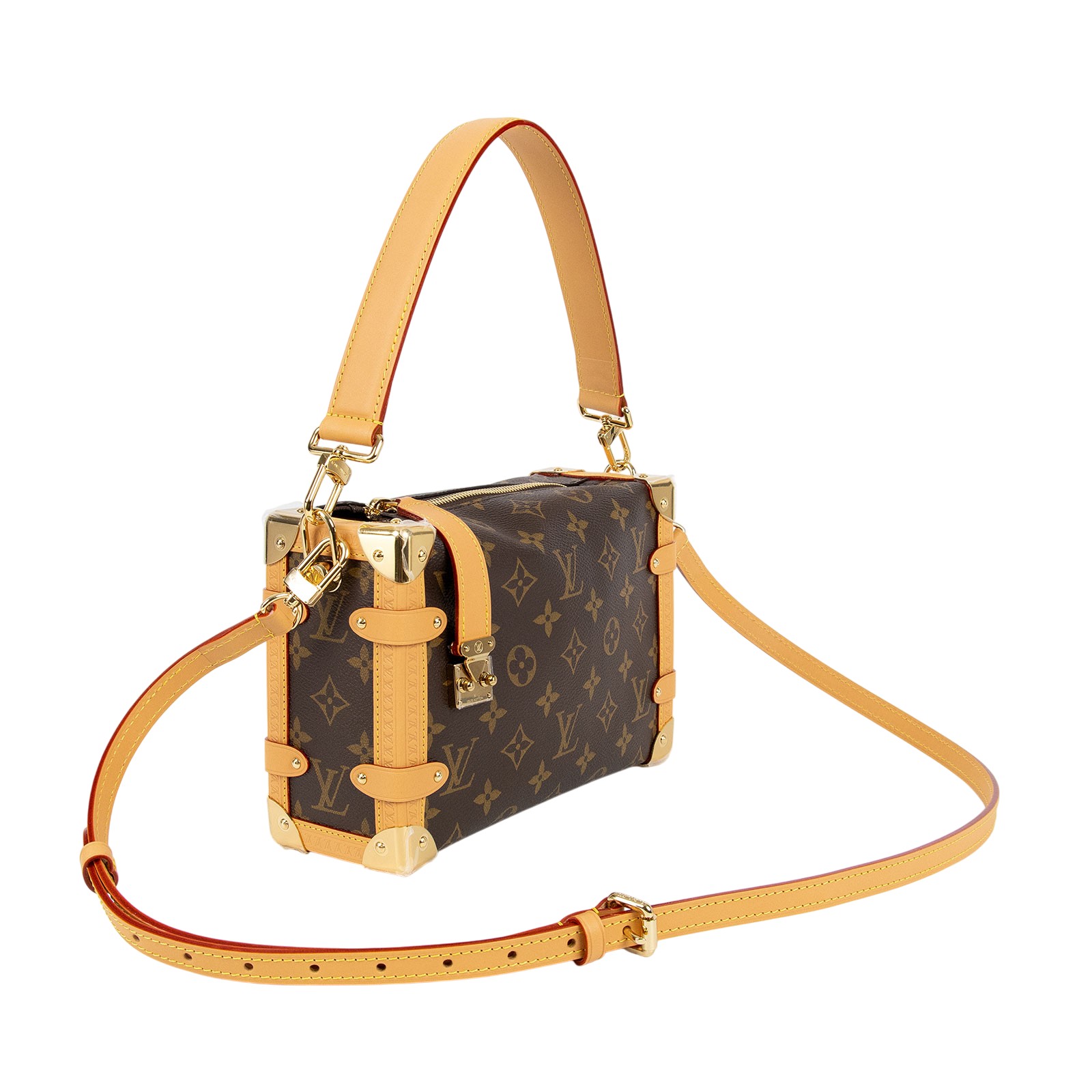 路易威登 LOUIS VUITTON Side Trunk MM 老花 手提 肩背 箱包 M46358 晶片款  原廠盒子/防塵袋/背帶2