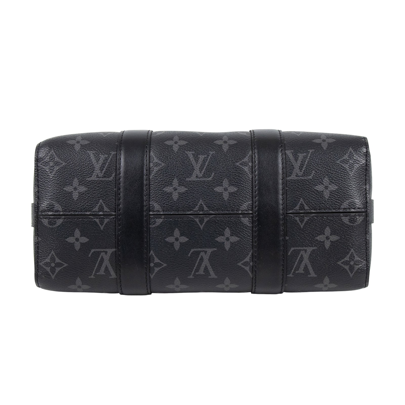 路易威登 LOUIS VUITTON City Keepall Eclipse帆布 拉鍊 斜背包 黑色 M45936 晶片款  防塵袋/背帶/吊牌