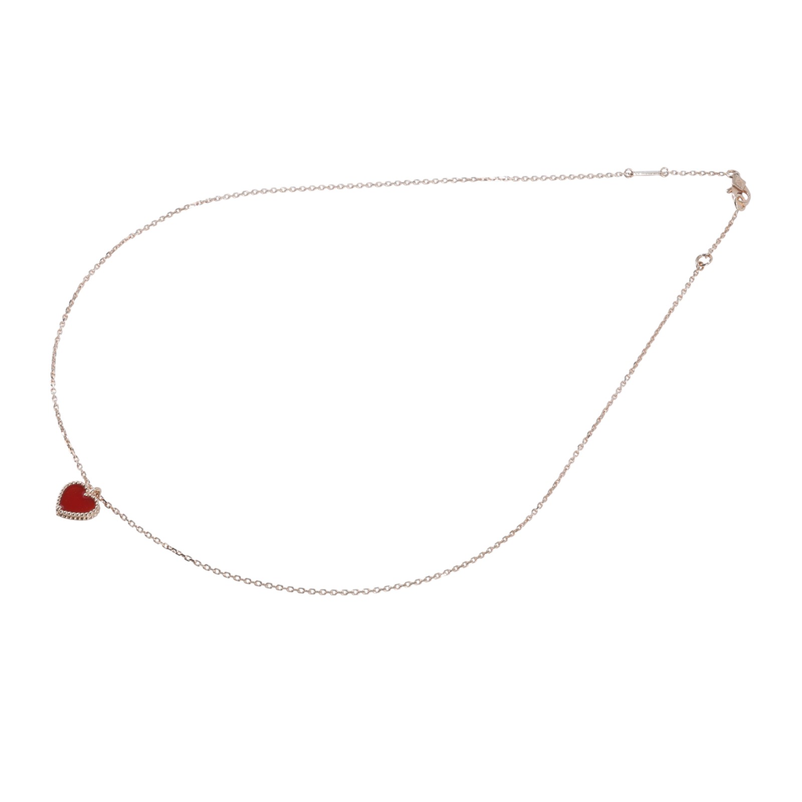 梵克雅寶 Van Cleef & Arpels Sweet Hearts 吊墜 超小型 VCARN59N00 18K愛心紅玉隨項鍊 防塵袋/證書