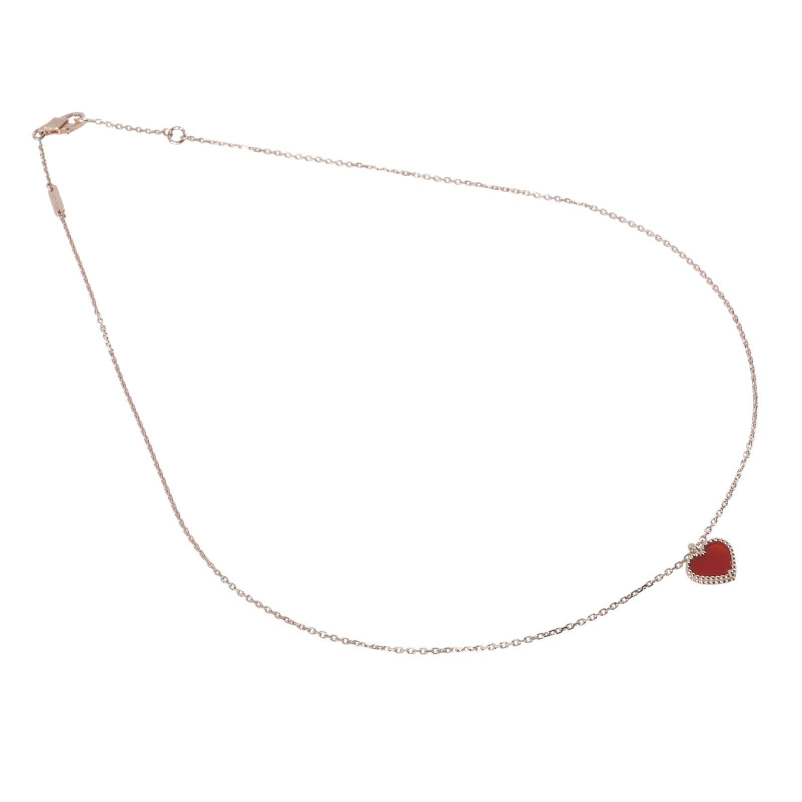 梵克雅寶 Van Cleef & Arpels Sweet Hearts 吊墜 超小型 VCARN59N00 18K愛心紅玉隨項鍊 防塵袋/證書