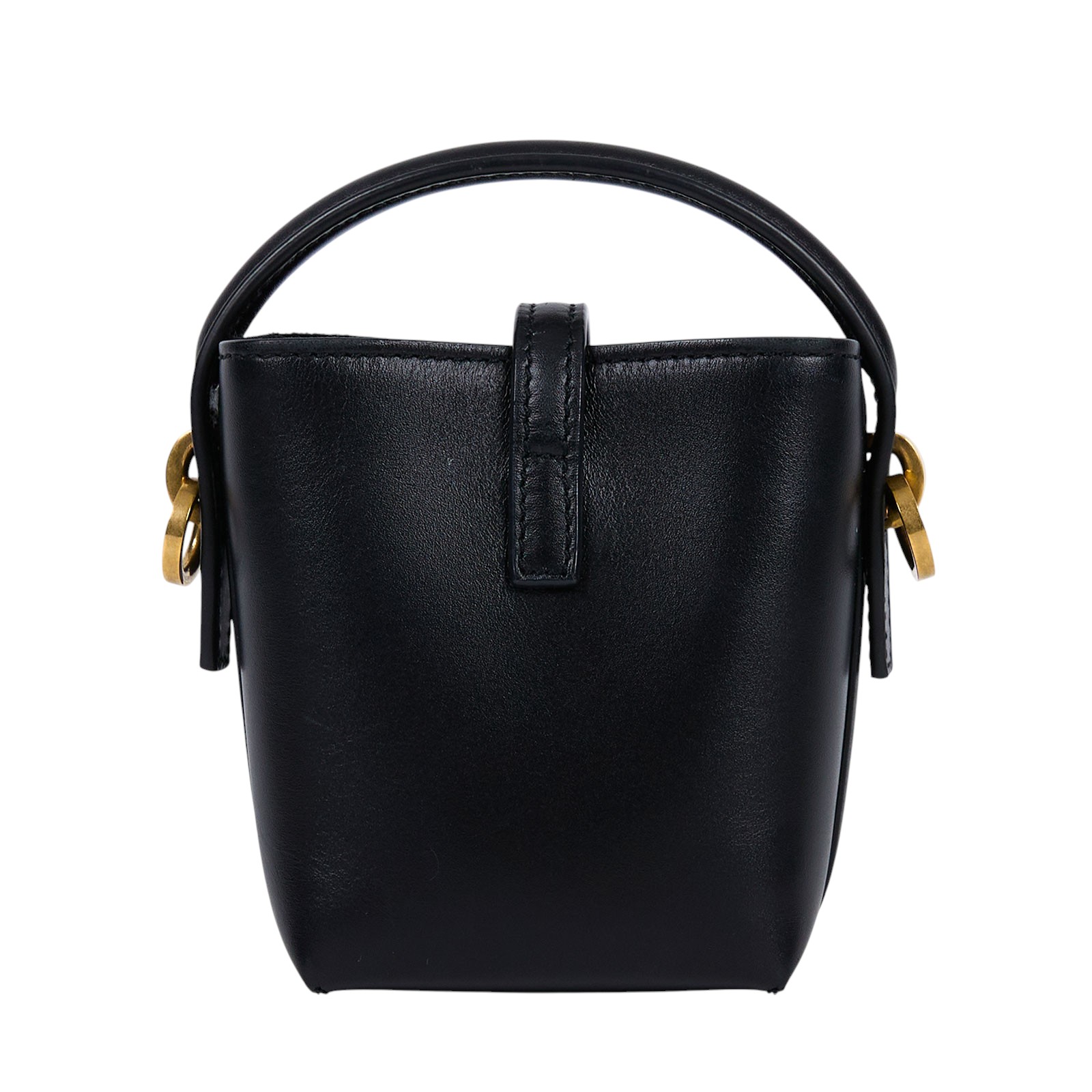 聖羅蘭 YSL SAINT LAURENT le 37 亮面皮革手袋 迷你 金色五金 7782532R20W  原廠盒子/防塵袋/背帶/購買證明