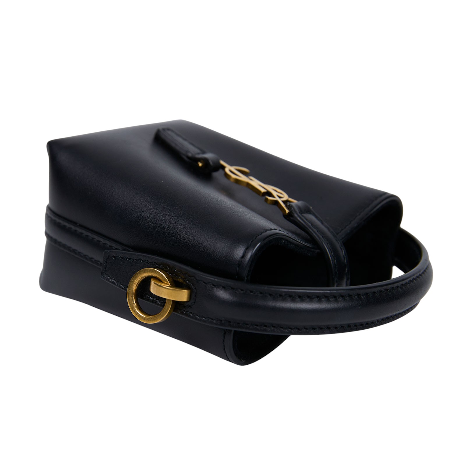 聖羅蘭 YSL SAINT LAURENT le 37 亮面皮革手袋 迷你 金色五金 7782532R20W  原廠盒子/防塵袋/背帶/購買證明