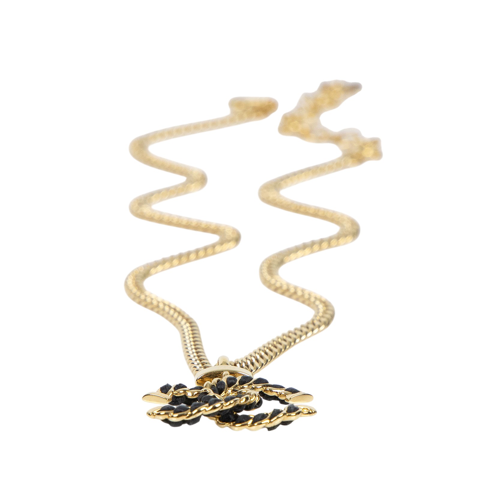 香奈兒 CHANEL 項鍊 ABE737I24 K 金色皮穿鍊項鍊 原廠盒子