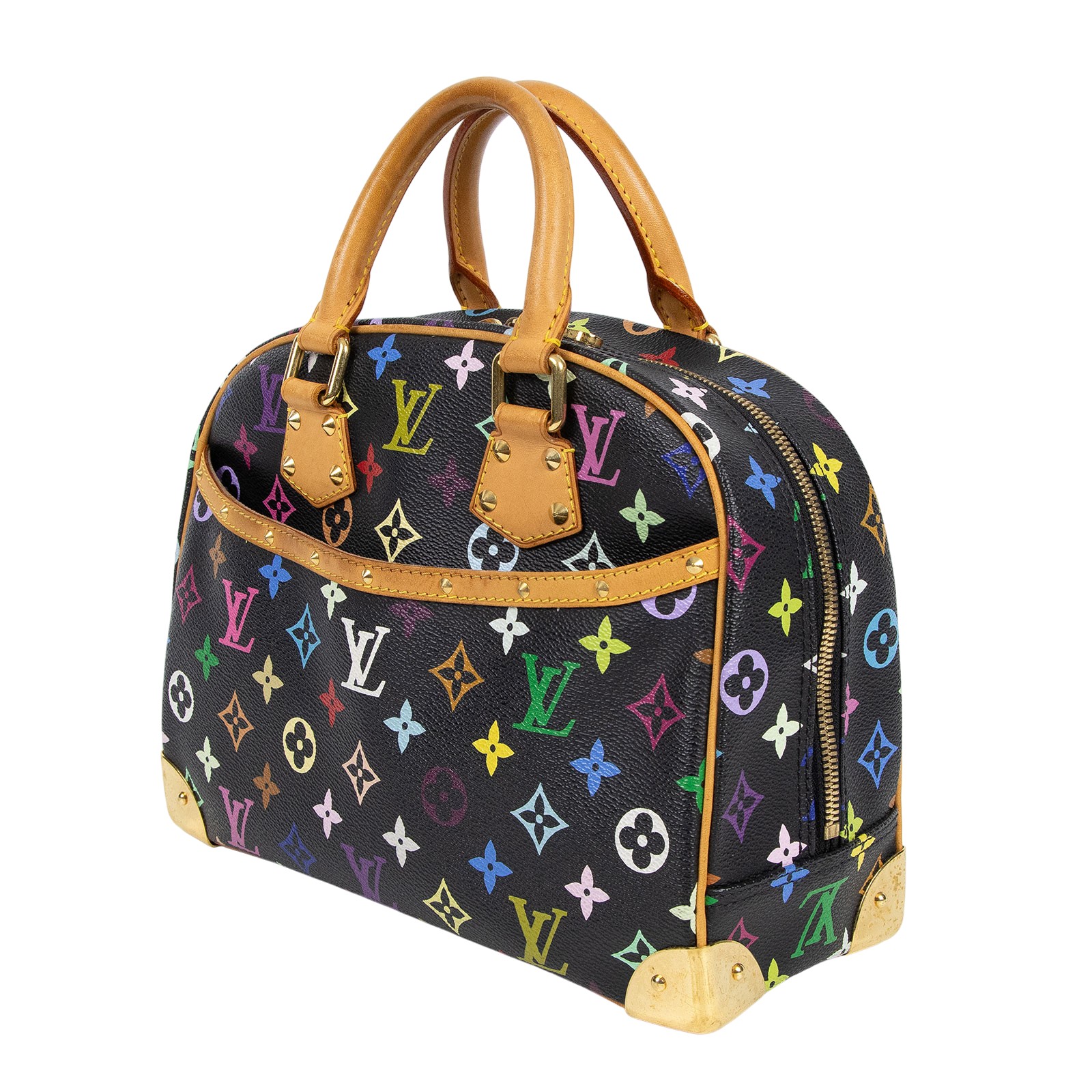 路易威登 LOUIS VUITTON Trouville 經典帆布 手提 小珍包 村上隆聯名 M92662 黑彩小珍包 無附屬品