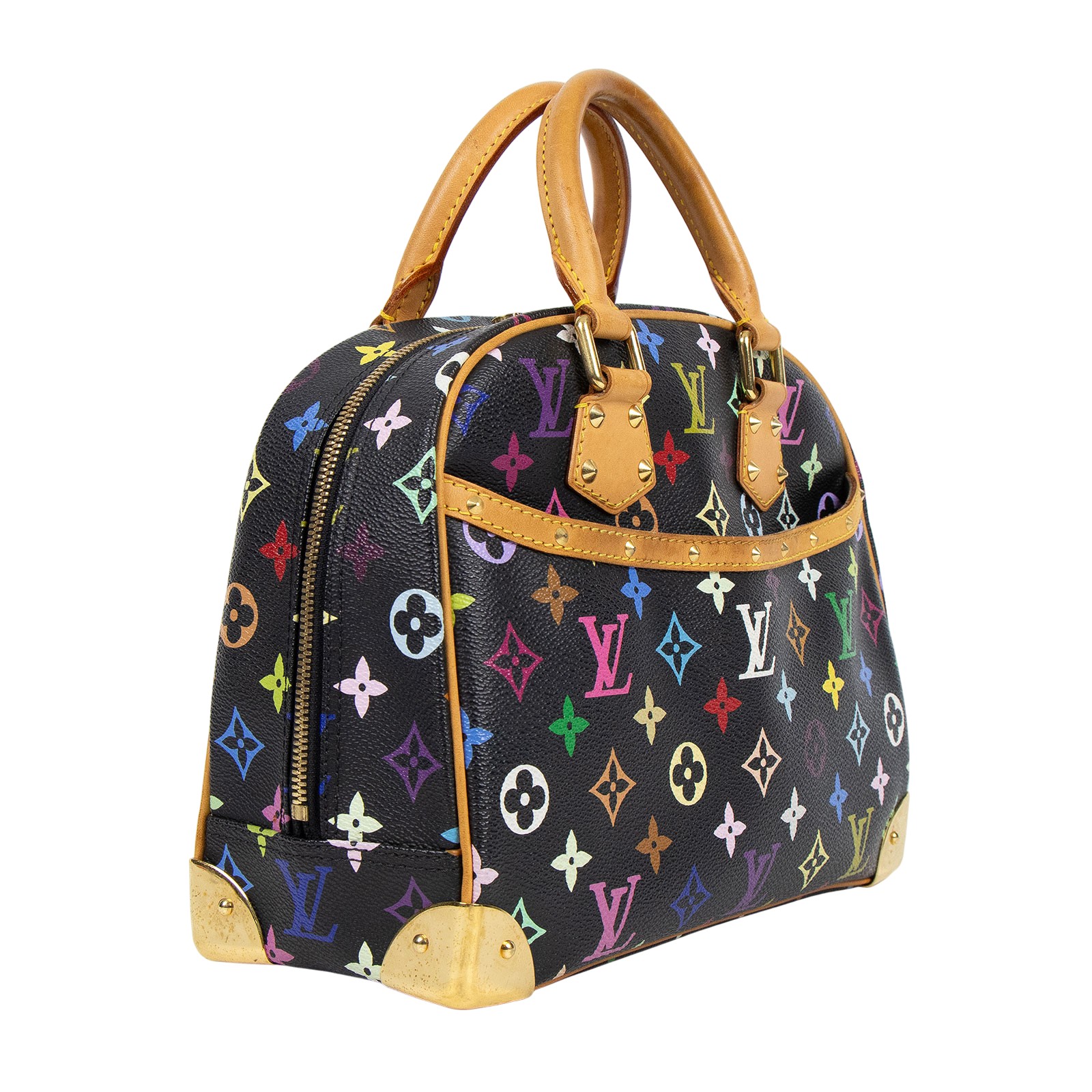 路易威登 LOUIS VUITTON Trouville 經典帆布 手提 小珍包 村上隆聯名 M92662 黑彩小珍包 無附屬品