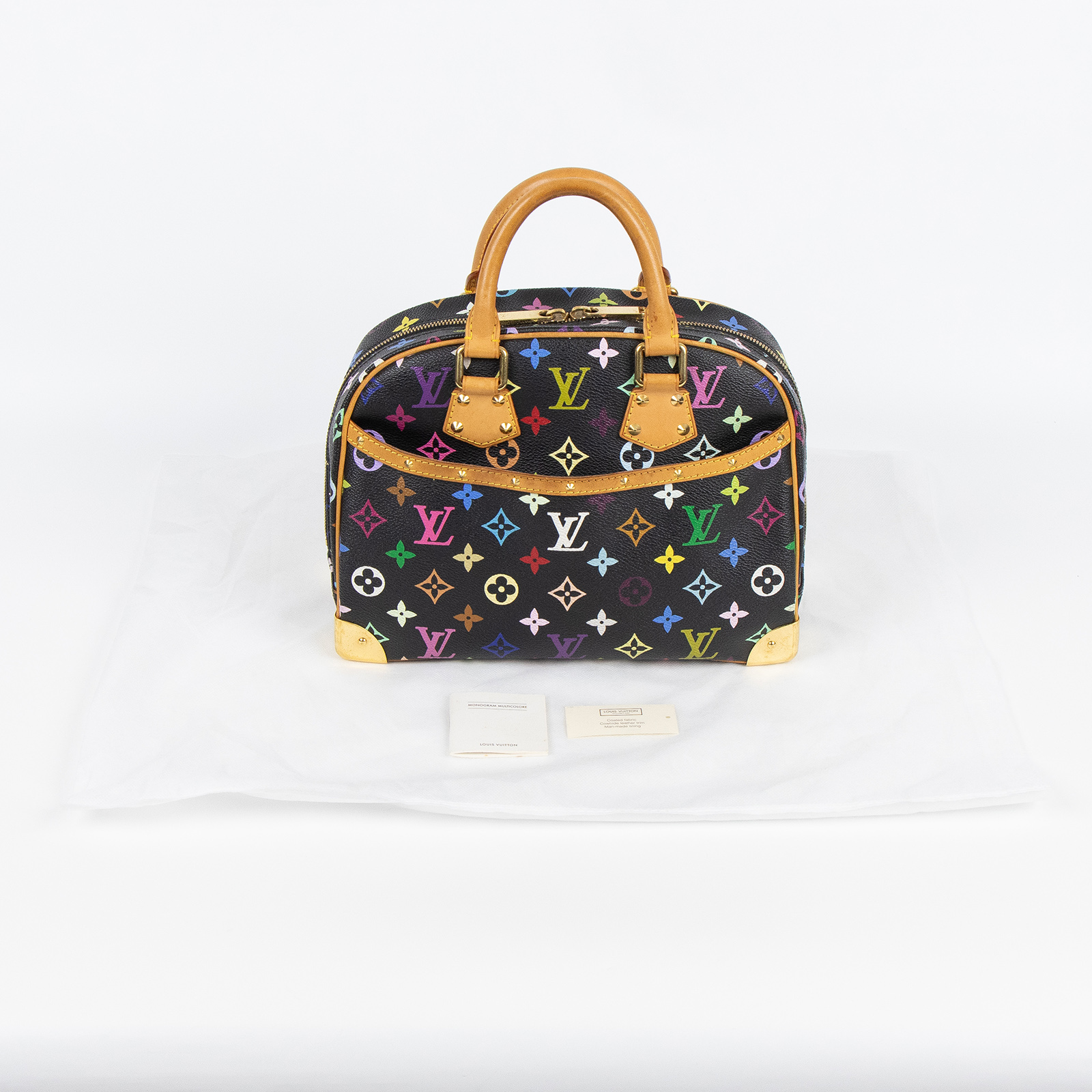 路易威登 LOUIS VUITTON Trouville 經典帆布 手提 小珍包 村上隆聯名 M92662 黑彩小珍包 無附屬品