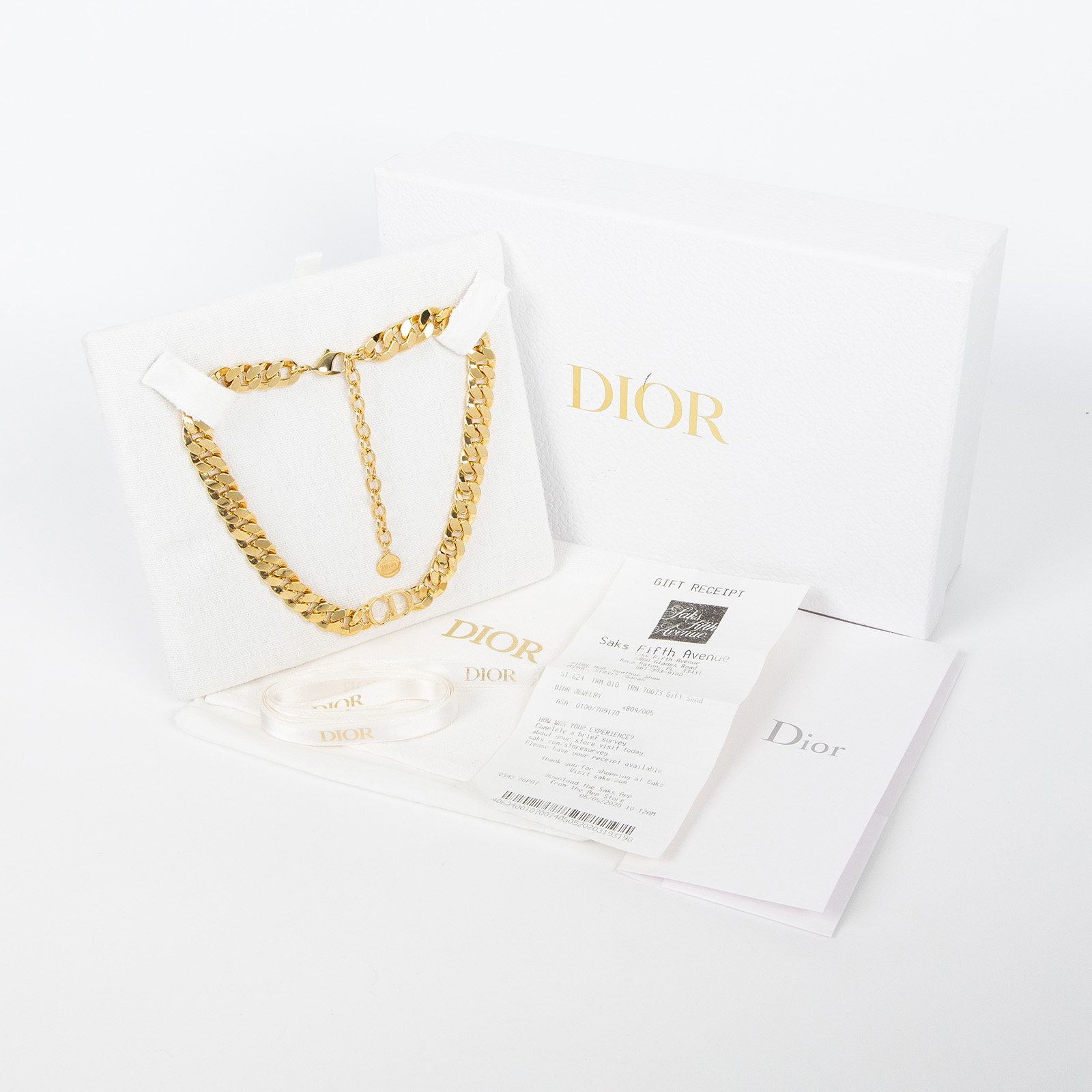 迪奧 CHRISTIAN DIOR Danseuse Etoile 項鍊 N0519DSEMT 金色CD古巴項鍊 原廠盒子/防塵袋/購買證明