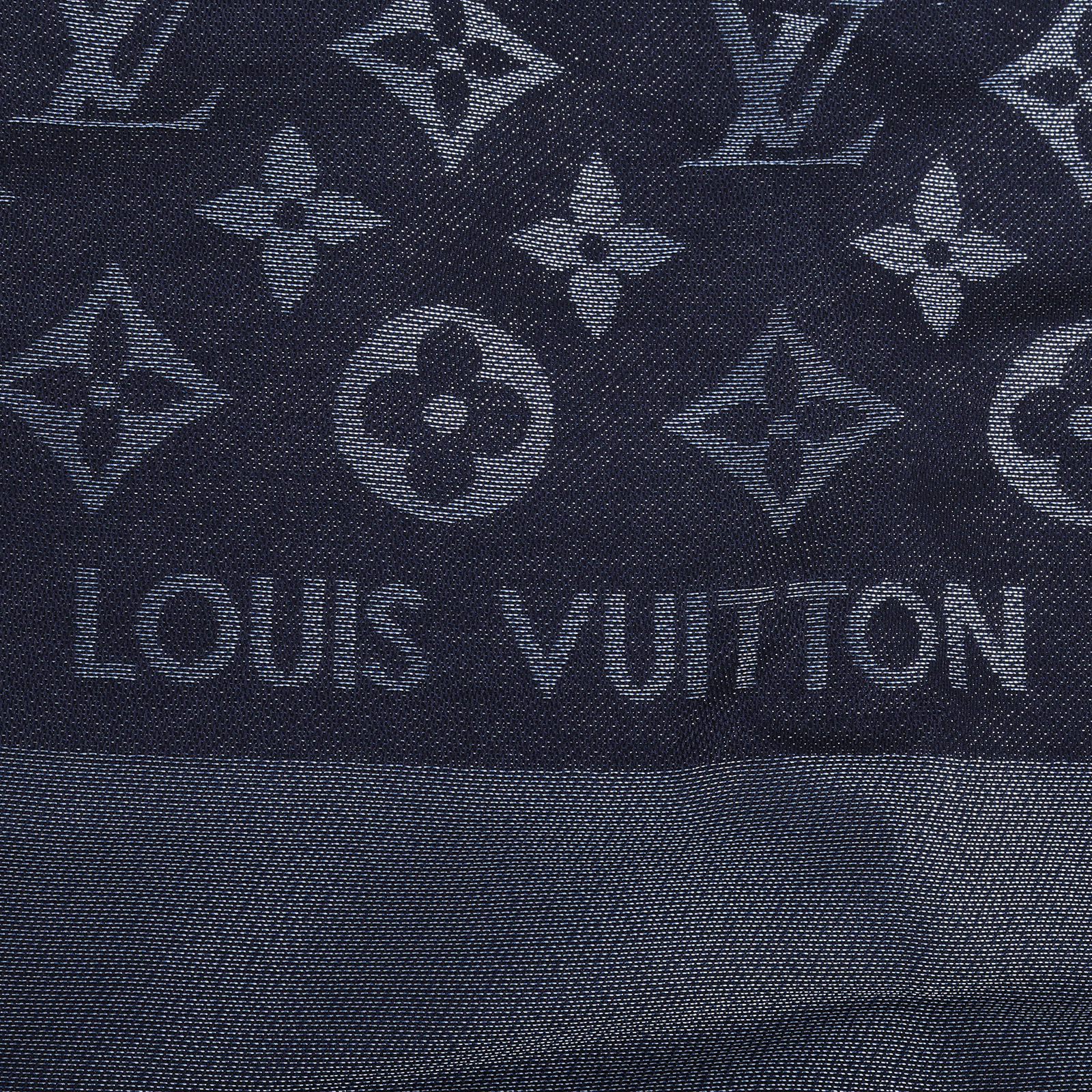 路易威登 LOUIS VUITTON Monogram Shine 披肩 黑色 M75123 黑拚灰珠光圍巾 原廠盒子