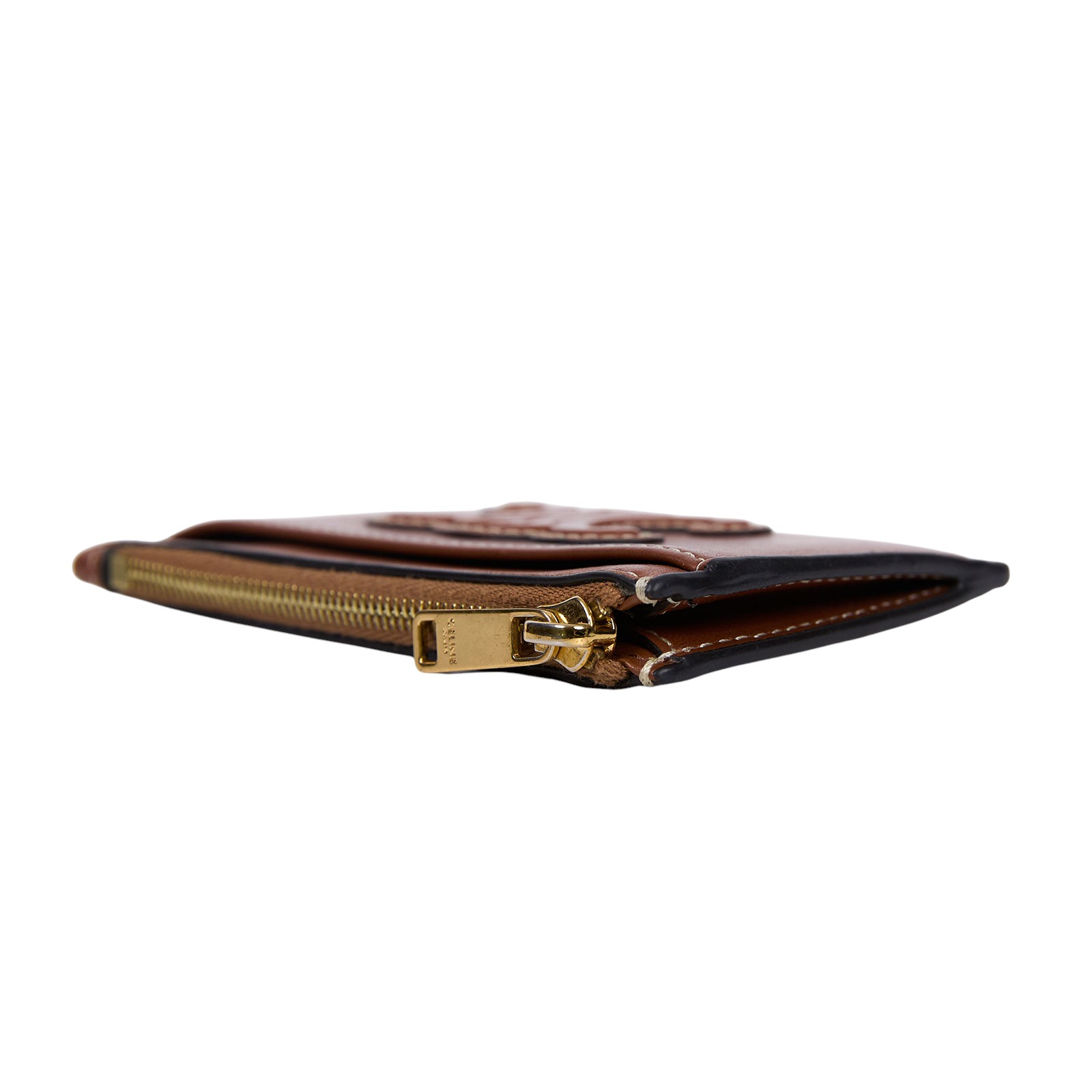 思琳 CELINE Triomphe 拉鍊卡包 10K583EMJ 棕褐色拉鍊卡包 原廠盒子/防塵袋