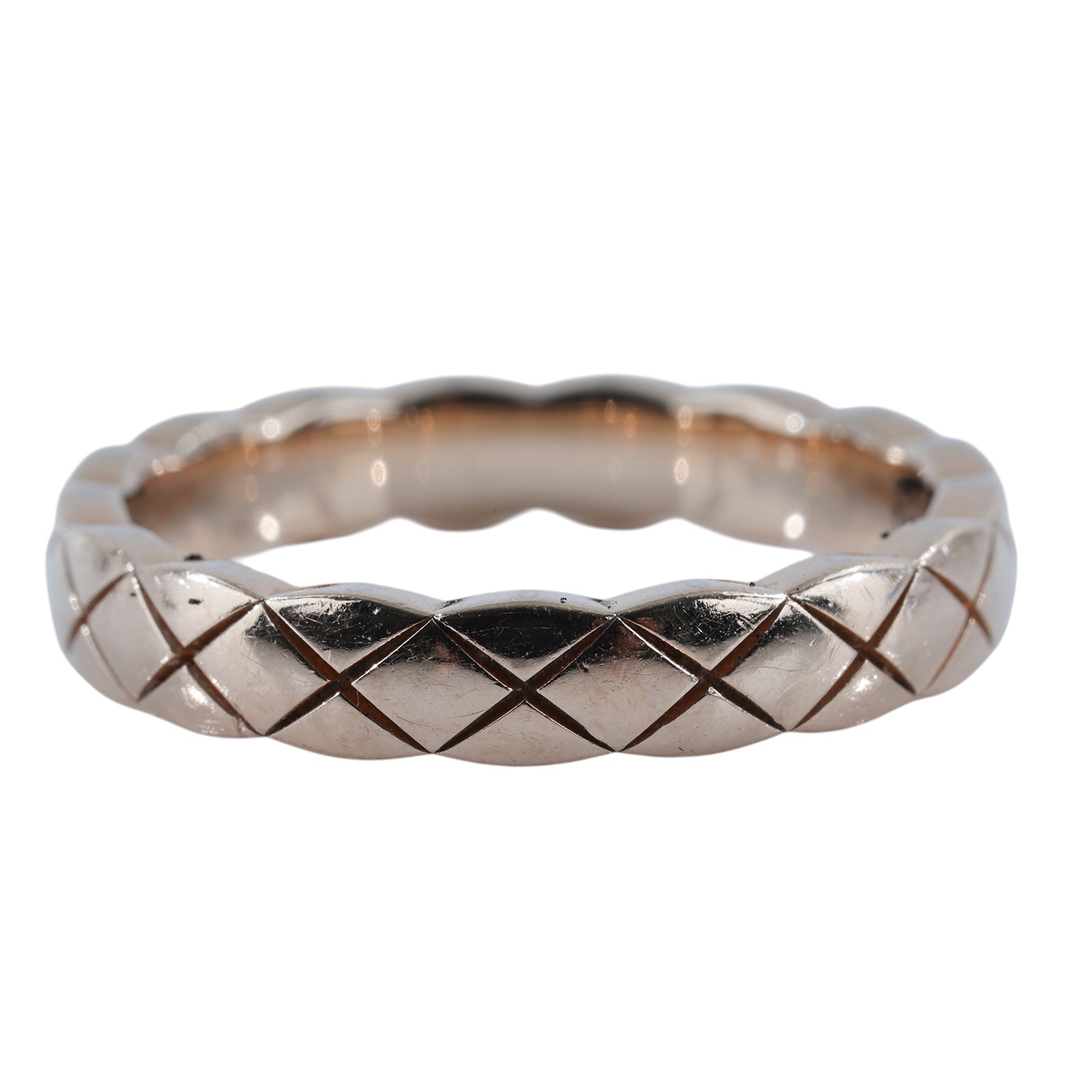 香奈兒 CHANEL Coco Crush 菱格紋圖騰 窄版 戒指 J1178548J11785/B66581 18K米色金COCO CRUSH窄版戒指 #48 原廠盒子/保書