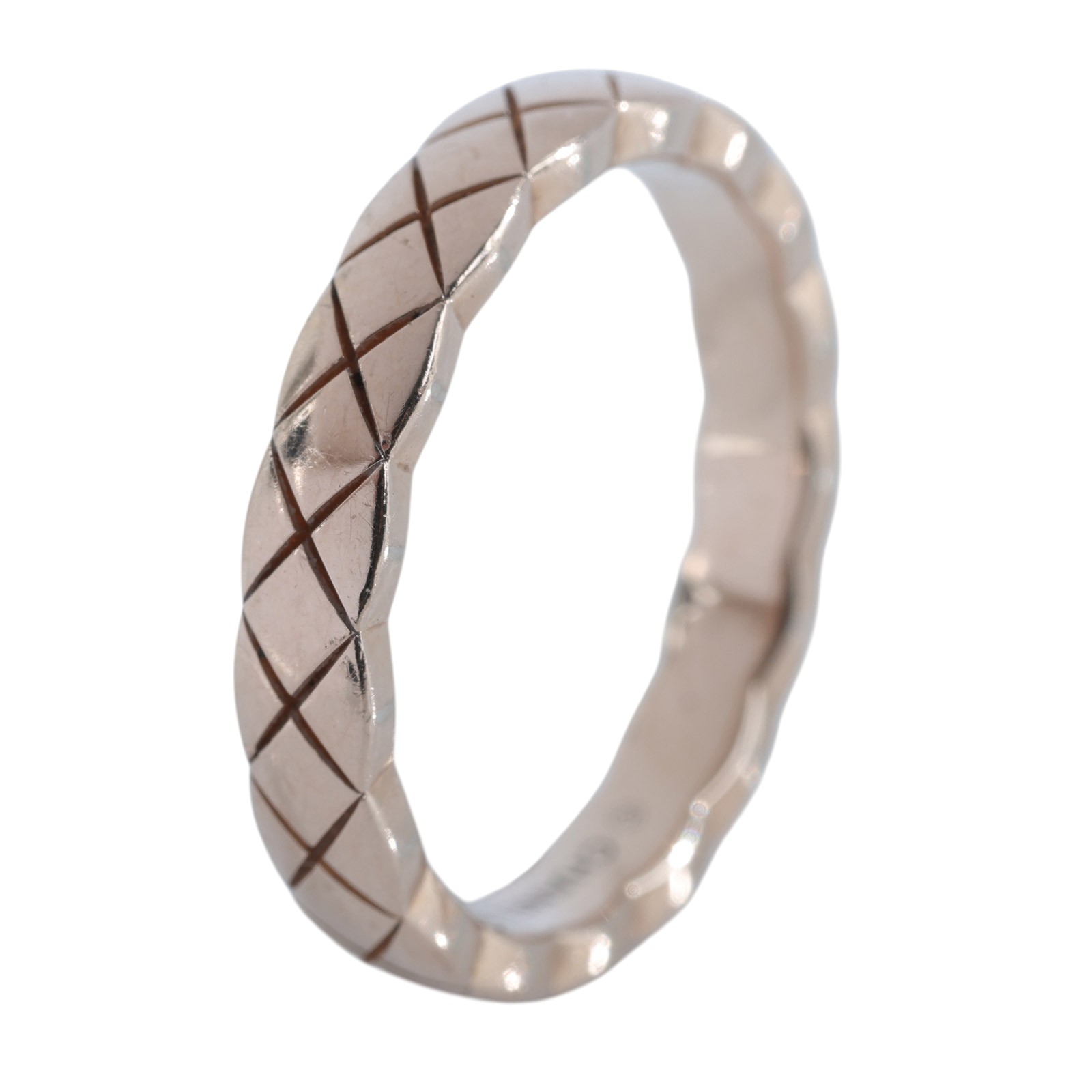 香奈兒 CHANEL Coco Crush 菱格紋圖騰 窄版 戒指 J1178548J11785/B66581 18K米色金COCO CRUSH窄版戒指 #48 原廠盒子/保書