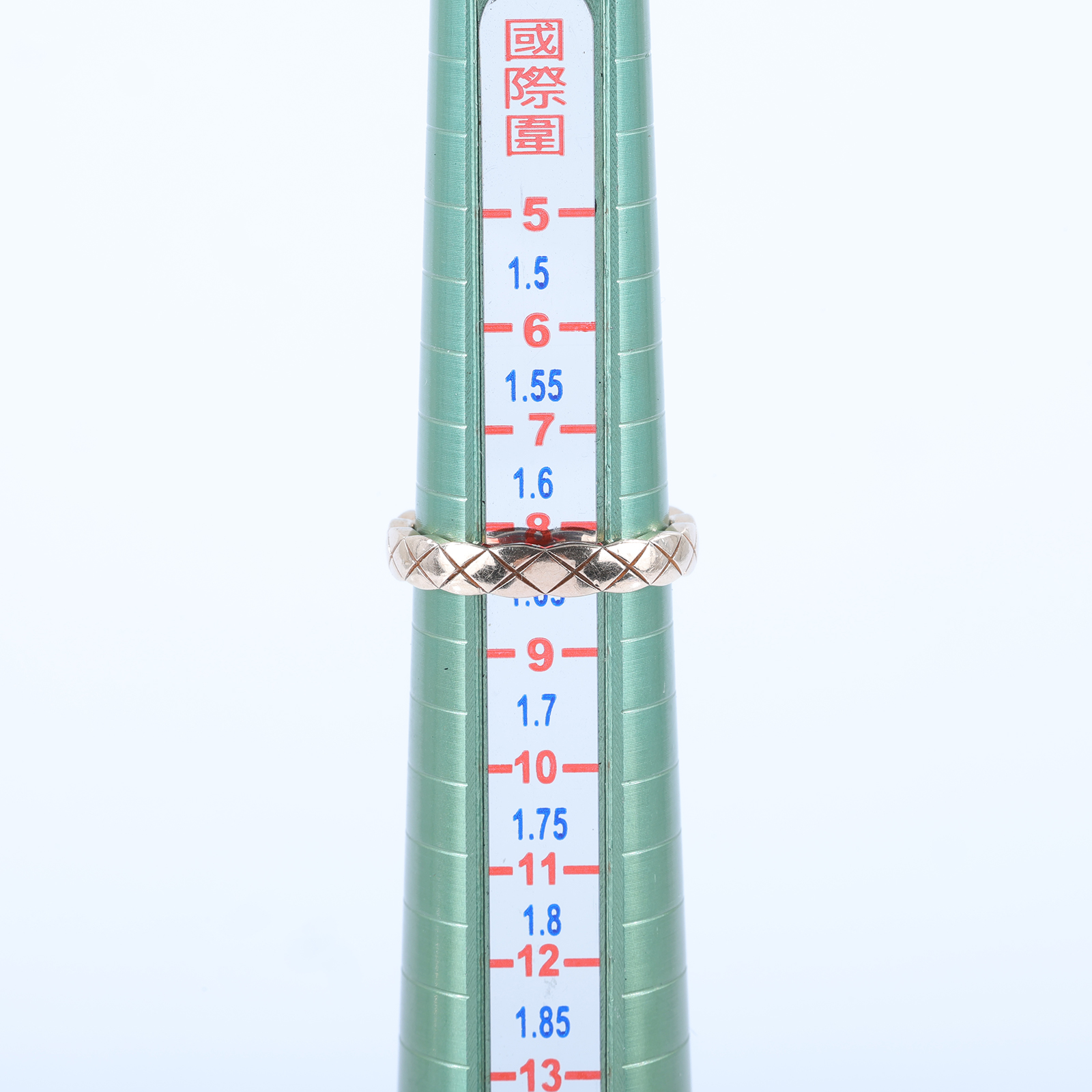 香奈兒 CHANEL Coco Crush 菱格紋圖騰 窄版 戒指 J1178548J11785/B66581 18K米色金COCO CRUSH窄版戒指 #48 原廠盒子/保書