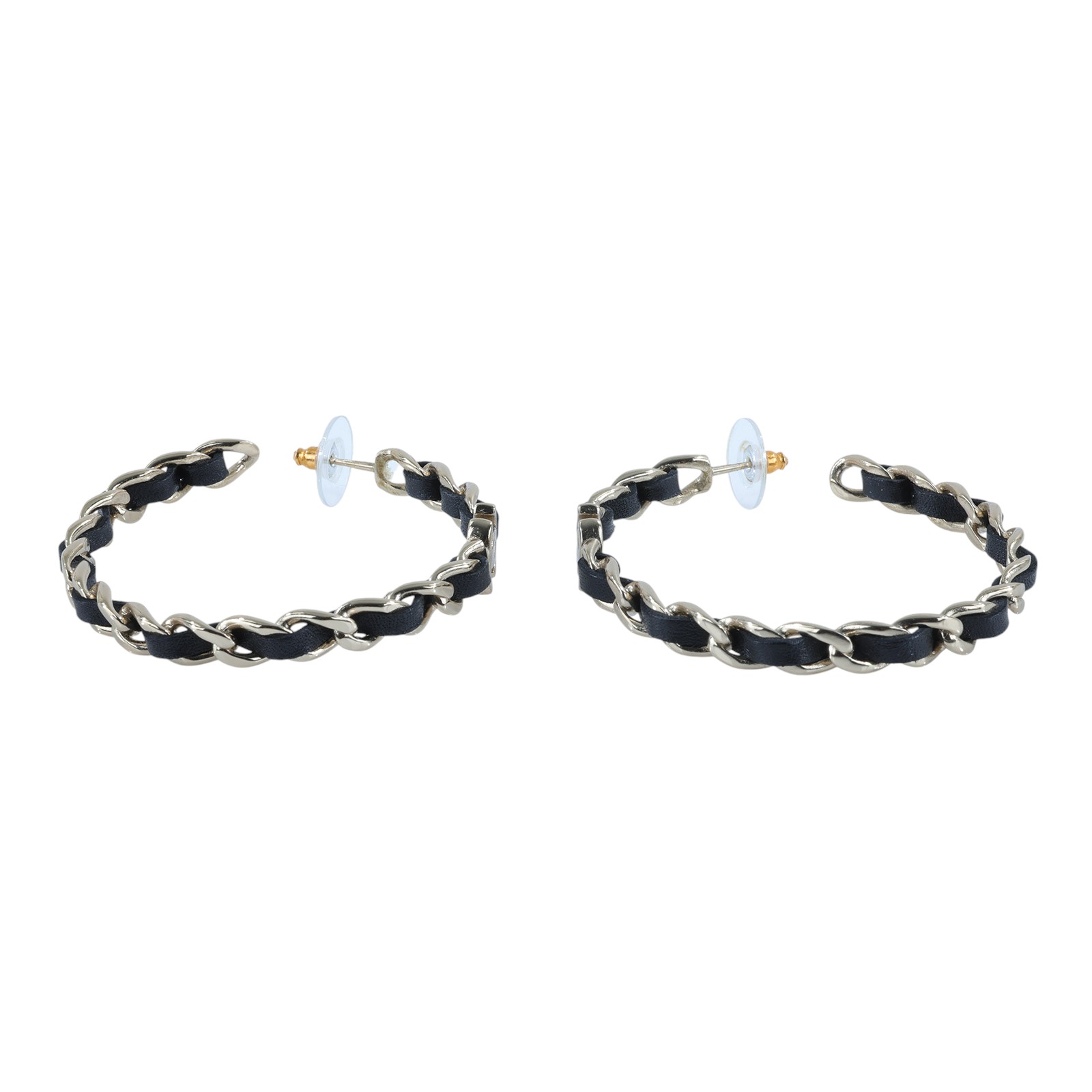 香奈兒 CHANEL 雙C 皮穿練 大圈 耳環 B20V 皮穿繩大圈耳環 無附屬品