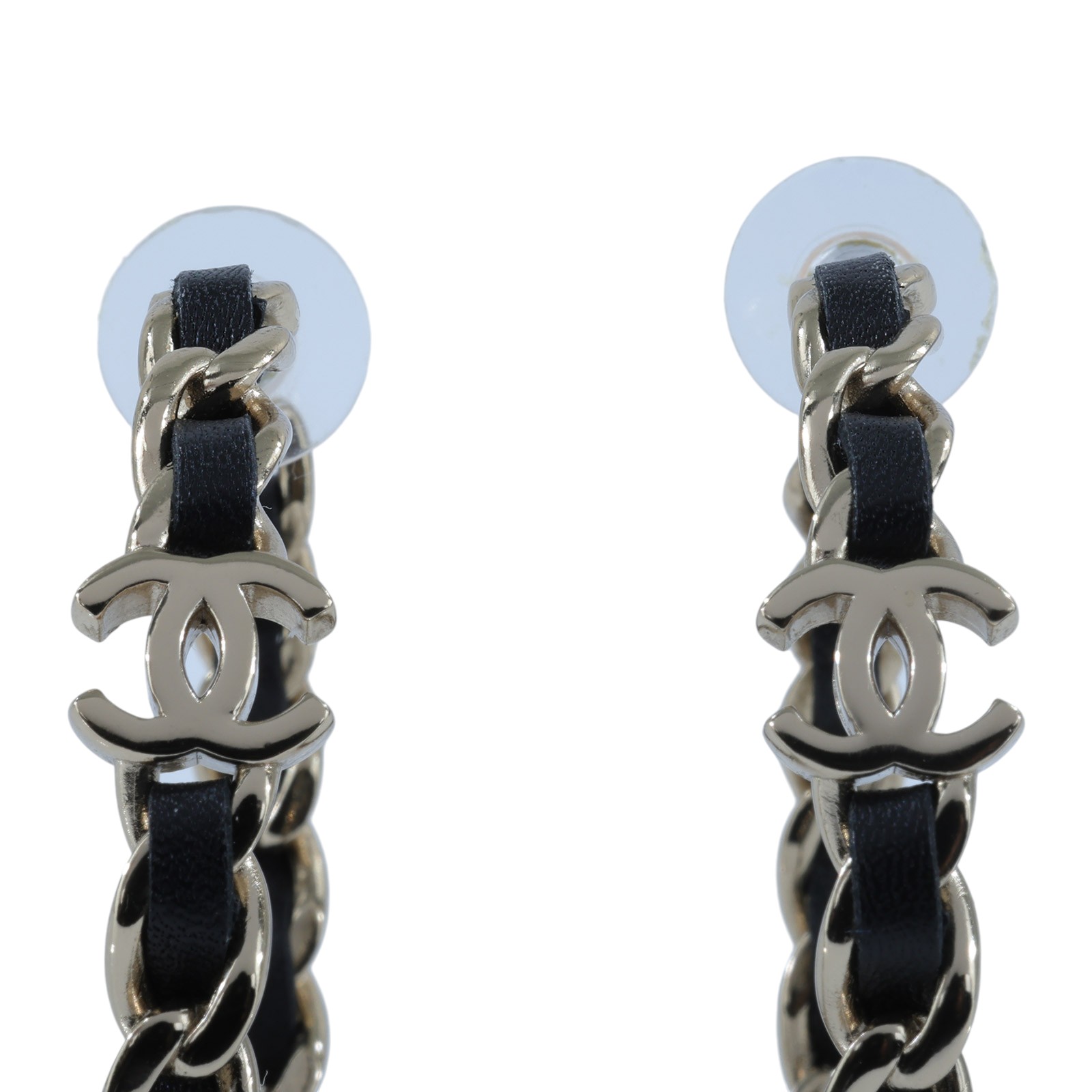 香奈兒 CHANEL 雙C 皮穿練 大圈 耳環 B20V 皮穿繩大圈耳環 無附屬品