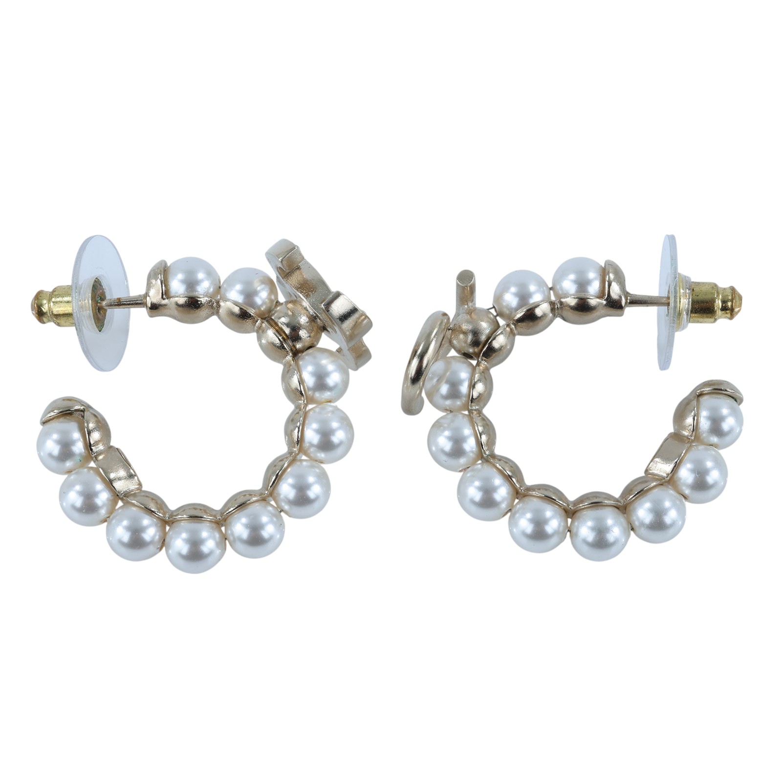 香奈兒 CHANEL 金色 水鑽 珍珠 耳環 A21S 水鑽珍珠耳環 無附屬品