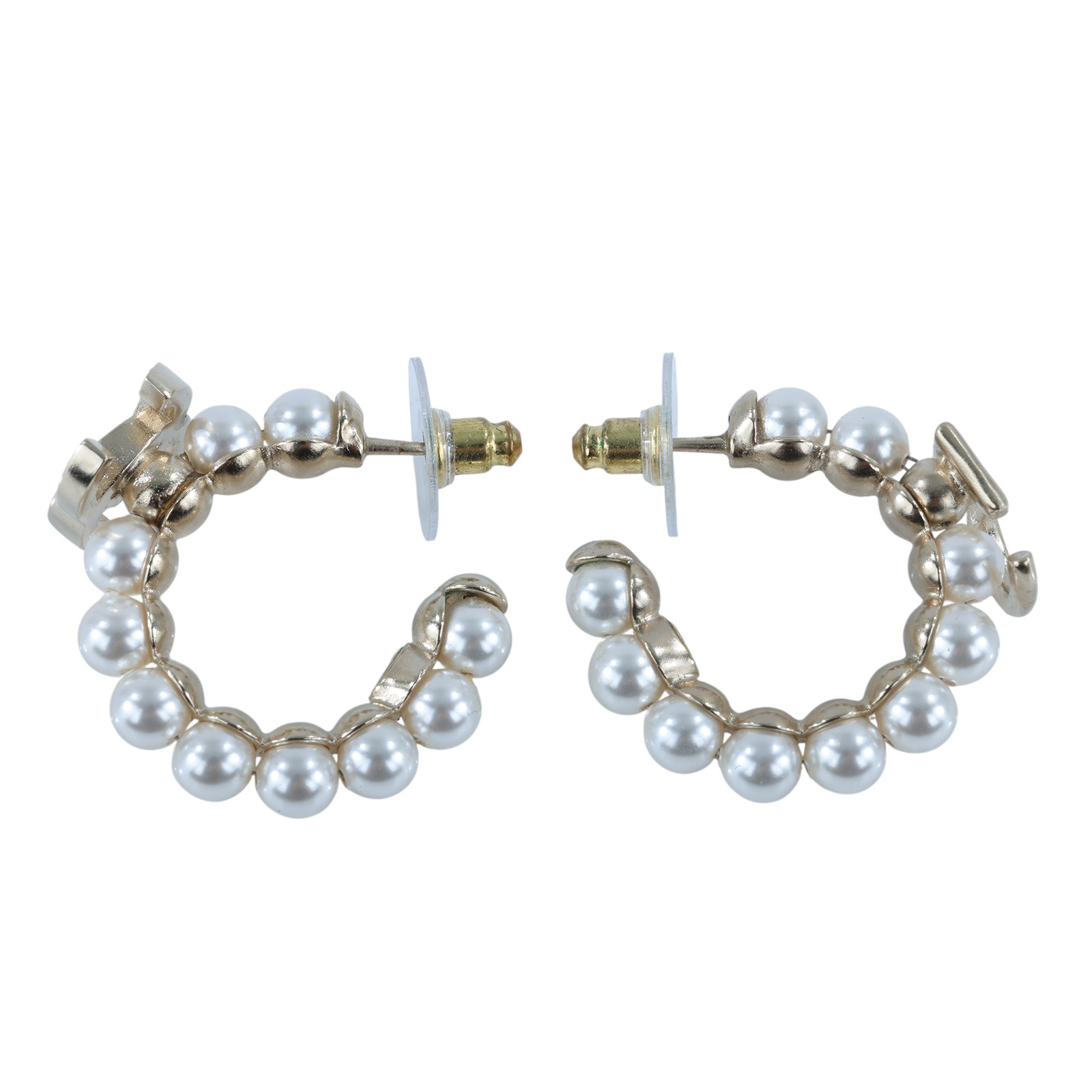 香奈兒 CHANEL 金色 水鑽 珍珠 耳環 A21S 水鑽珍珠耳環 無附屬品