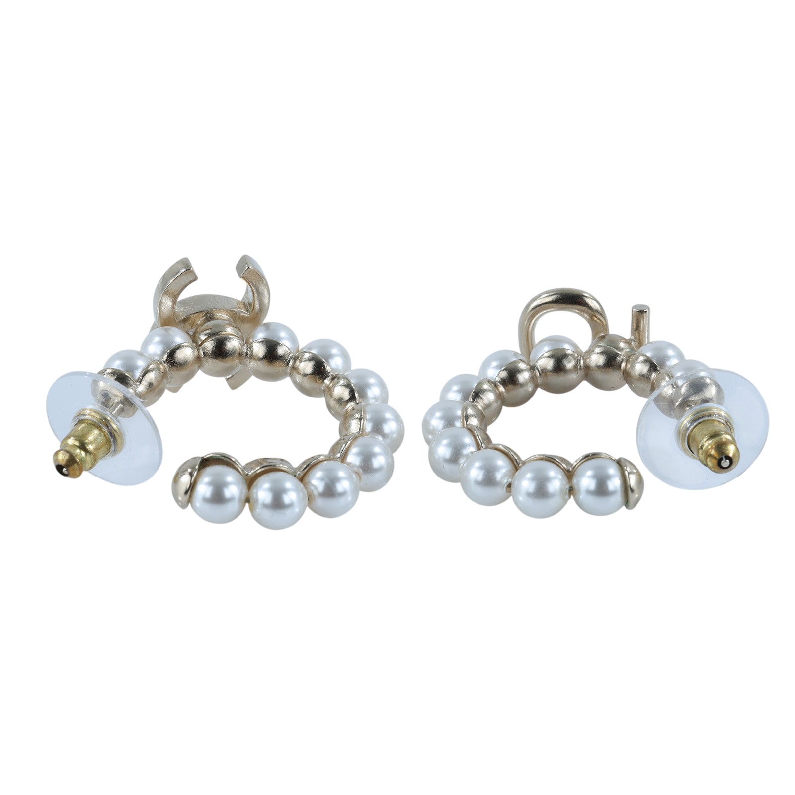 香奈兒 CHANEL 金色 水鑽 珍珠 耳環 A21S 水鑽珍珠耳環 無附屬品