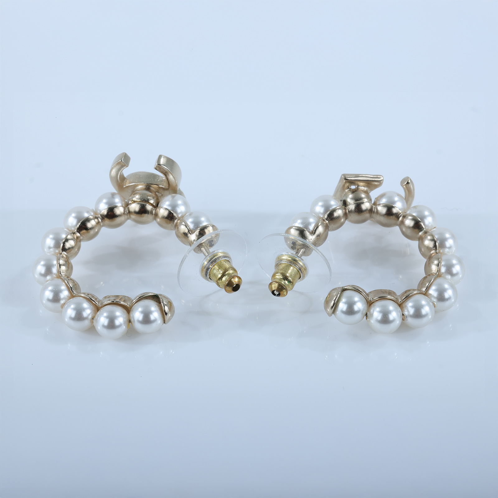 香奈兒 CHANEL 金色 水鑽 珍珠 耳環 A21S 水鑽珍珠耳環 無附屬品