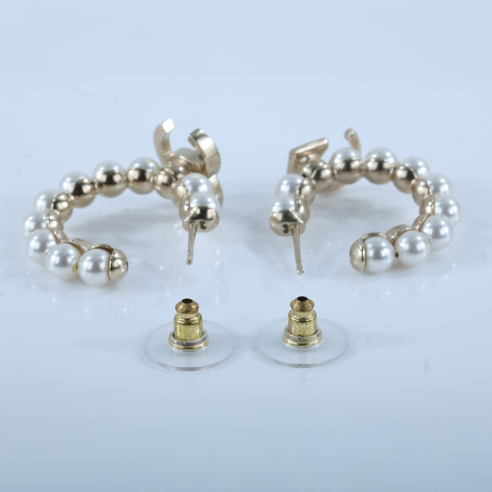 香奈兒 CHANEL 金色 水鑽 珍珠 耳環 A21S 水鑽珍珠耳環 無附屬品