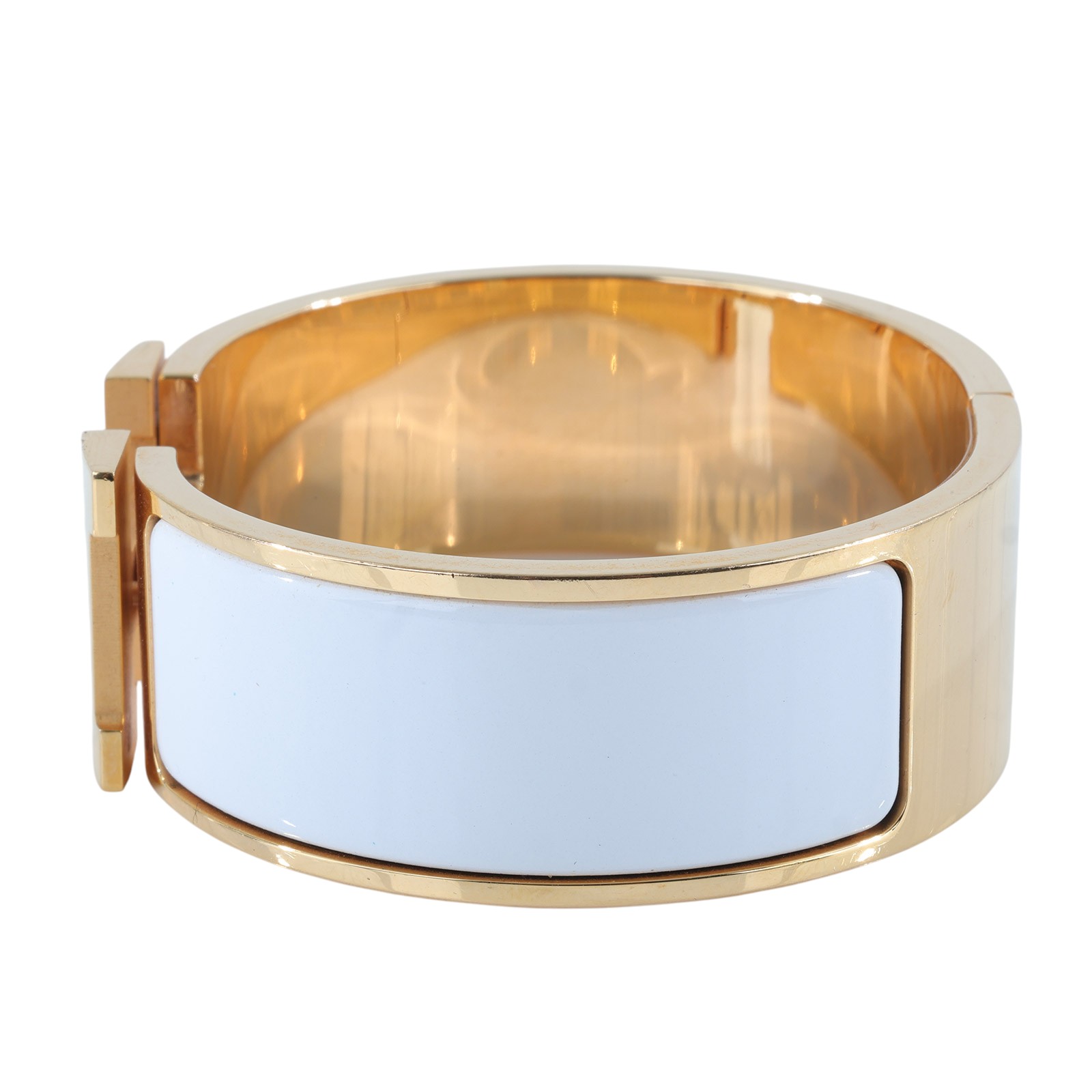 愛馬仕 Hermes Clic H PM 寬版 手環 白色 H300001Fv31GM FI 01 58 白金CLIC H 手環 寬版 PM 無附屬品