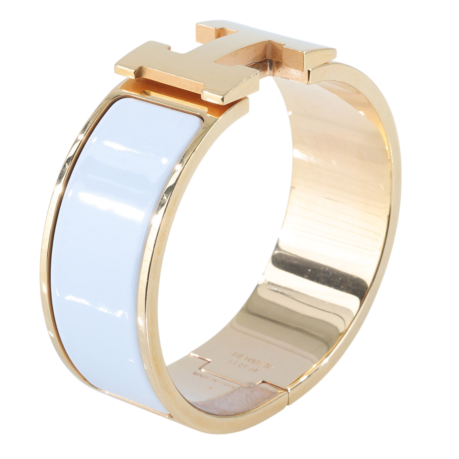 愛馬仕 Hermes Clic H PM 寬版 手環 白色 H300001Fv31GM FI 01 58 白金CLIC H 手環 寬版 PM 無附屬品