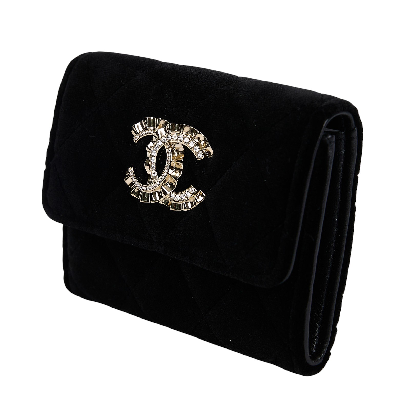 香奈兒 CHANEL VIC禮 零錢包  31開黑絲絨短夾 原廠盒子/防塵袋/保證卡