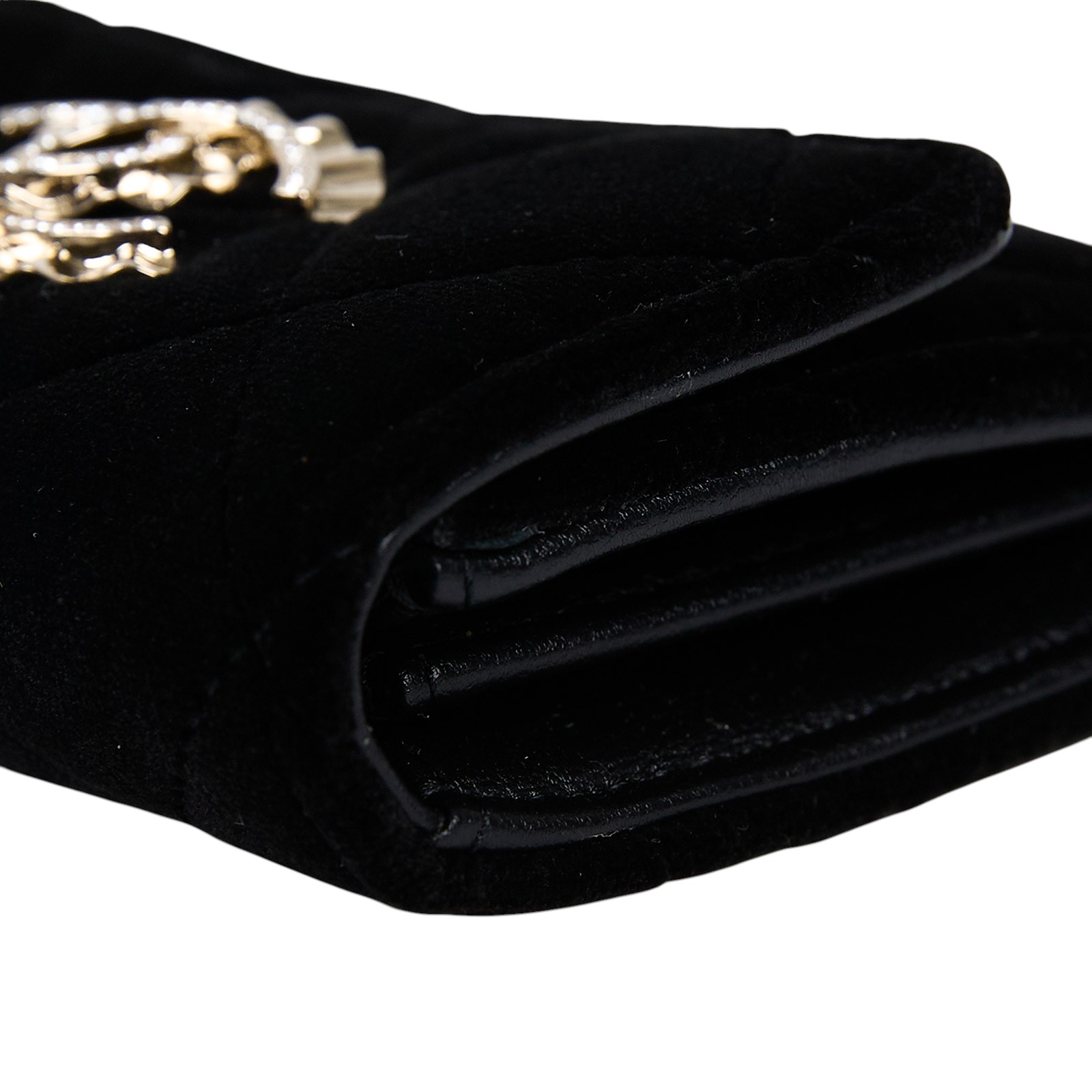 香奈兒 CHANEL VIC禮 零錢包  31開黑絲絨短夾 原廠盒子/防塵袋/保證卡