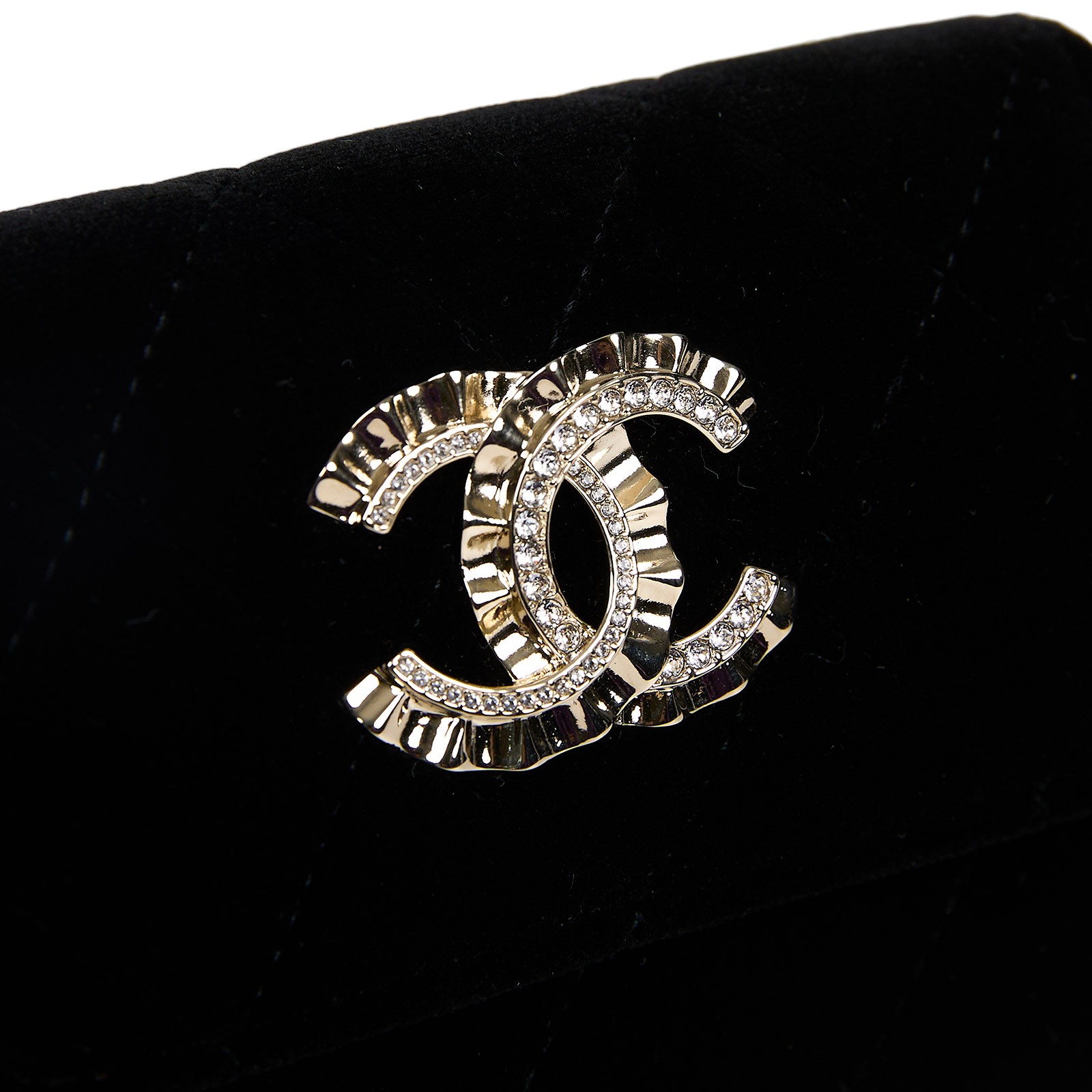 香奈兒 CHANEL VIC禮 零錢包  31開黑絲絨短夾 原廠盒子/防塵袋/保證卡